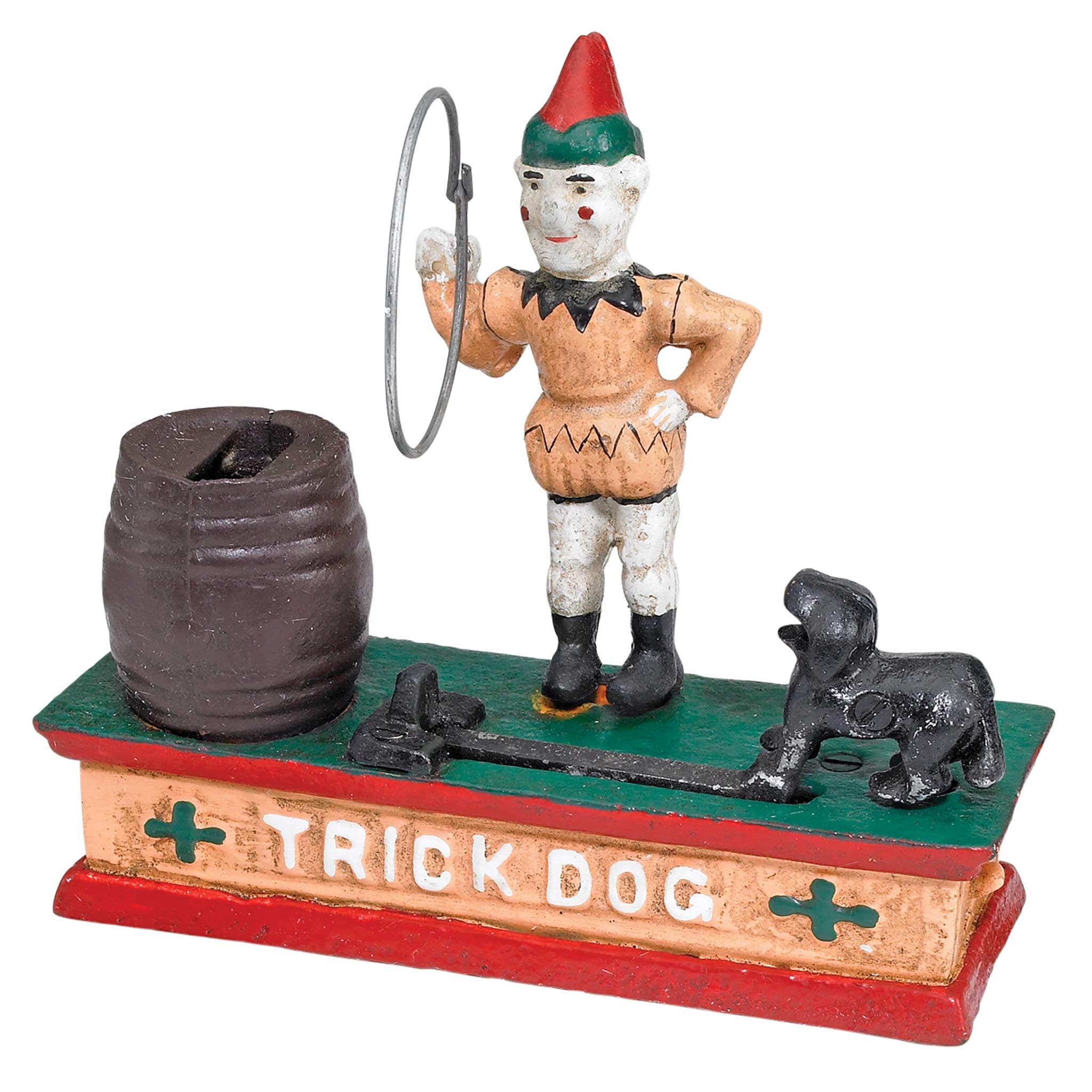 Design Toscano Circus Clown and Trick Dog Authentic Foundry Iron Mechanical Bank