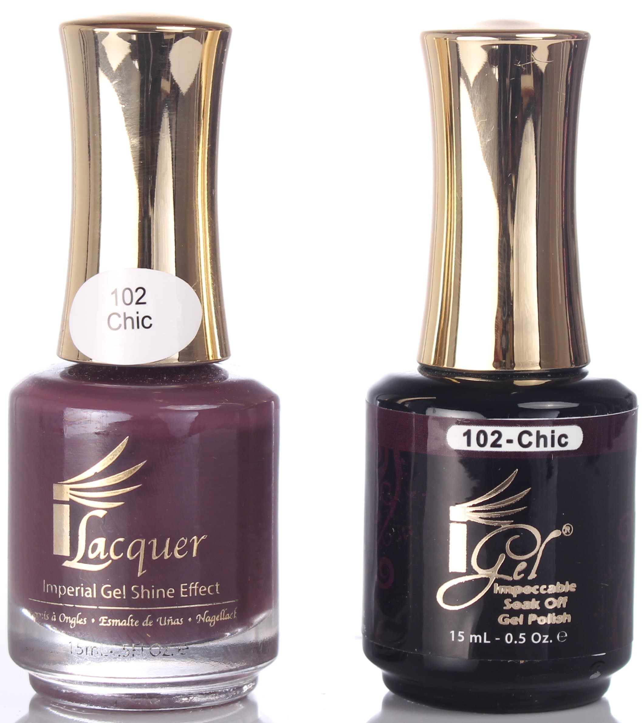 iGel Beauty Impeccable Soak Off GEL Polish+ LACQUER Duo Set 190 Beautiful Colors (102 Chic)