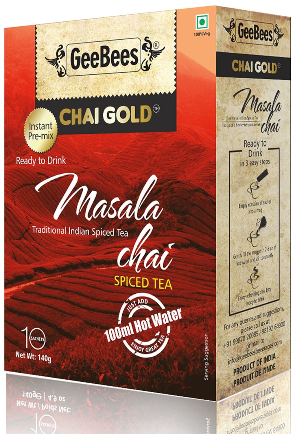 Instant Premix Masala Tea Sweetened - 140 Grams