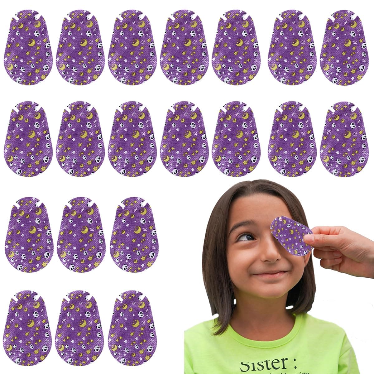 MAYCREATE® 20pcs Kids Eye Cover, Breathable Cotton Eye Patch for After Surgery, Non-woven Fabric Adhesive Single Eye Cover for Eyesight Correction
