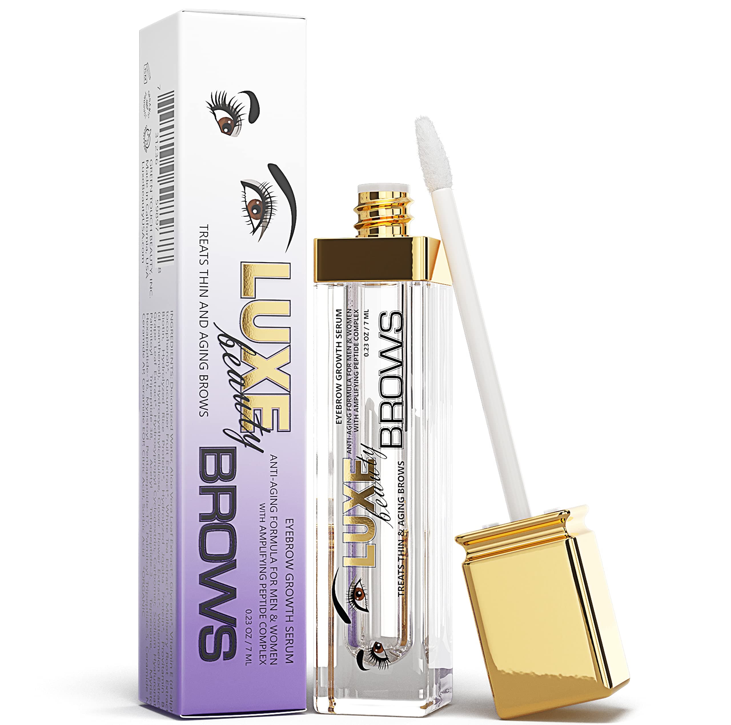 Luxe Beauty - Advanced Eyebrow Growth Serum for Thicker, Fuller Brows - Anti-Aging Formula for Men and Women - 0.23 fl oz / 7ml