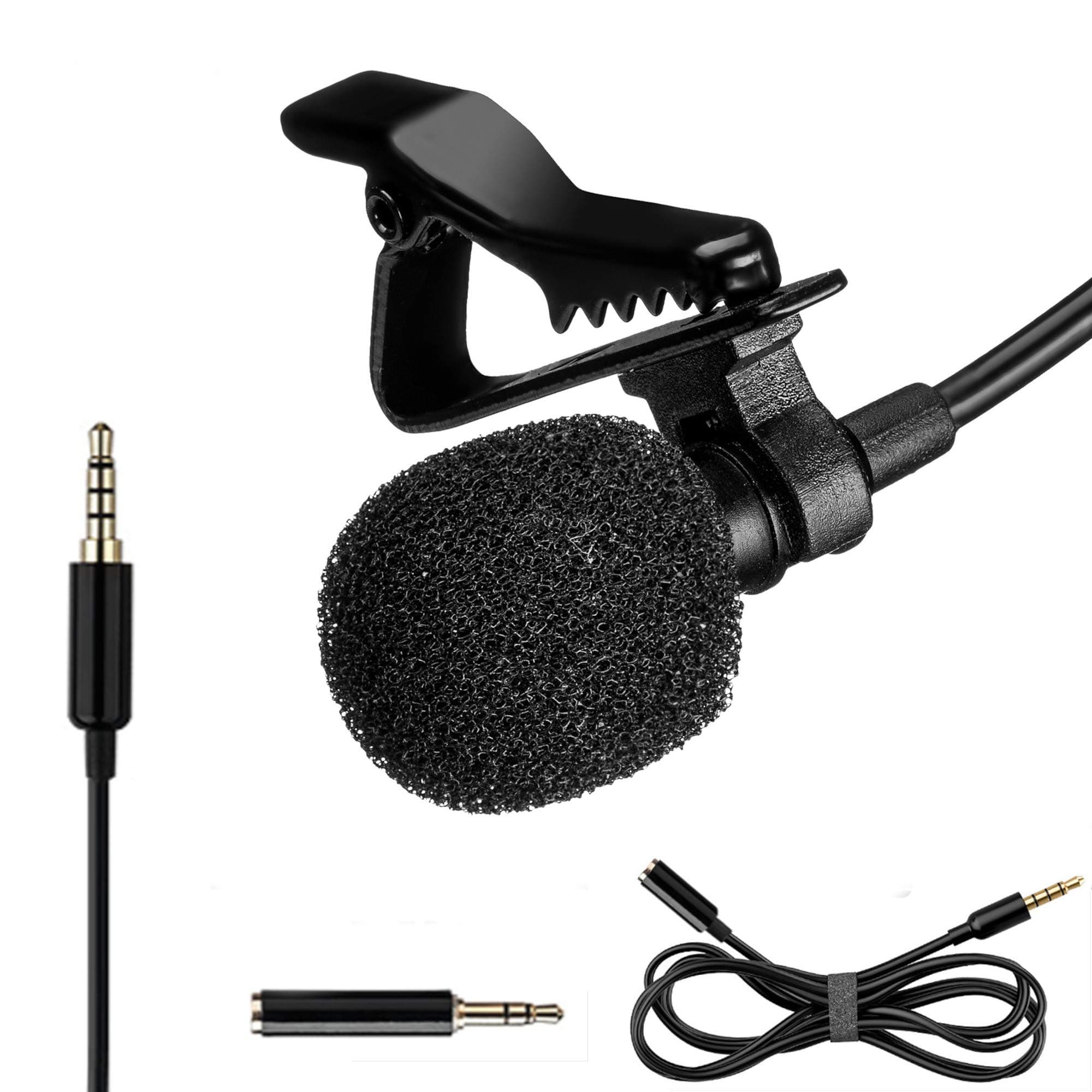 Lavalier Microphone - Professional Lapel Mic For Recording Interview, Podcast, Speech, Vlog, Video, Youtube - External Mic For IPhone, Android, Laptop - Pro Grade Lapel Microphone - Clip On Microphone