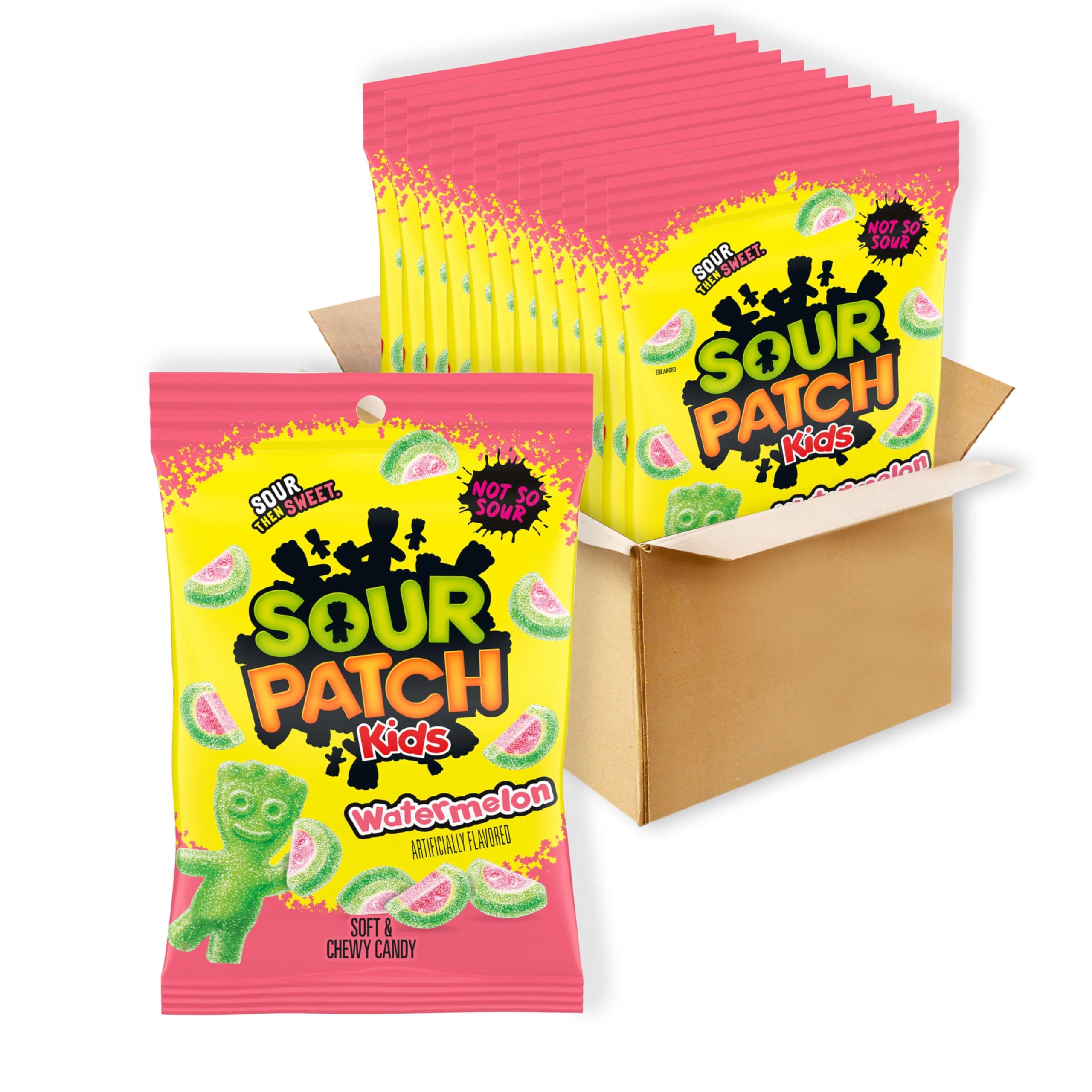 Watermelon Soft & Chewy Gummy Candy, Bulk Candy, 12 - 8 oz Bags