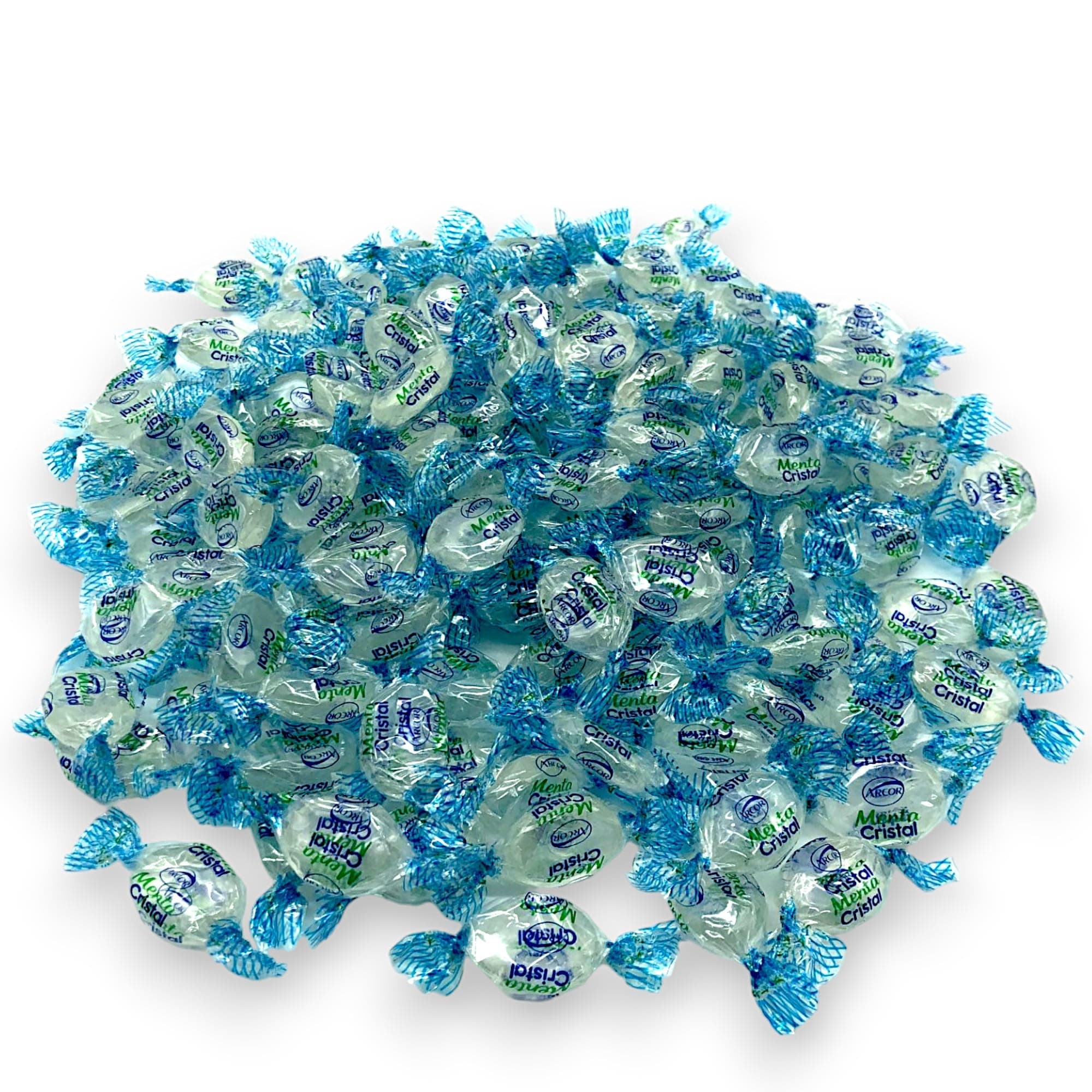 Crystal Mint Candies-1.5 lbs-Individually Wrapped Gourmet Blue Tint Hard Candy Mints for a Cool Refreshing Taste-Perfect After Dinner Mint(24 oz)