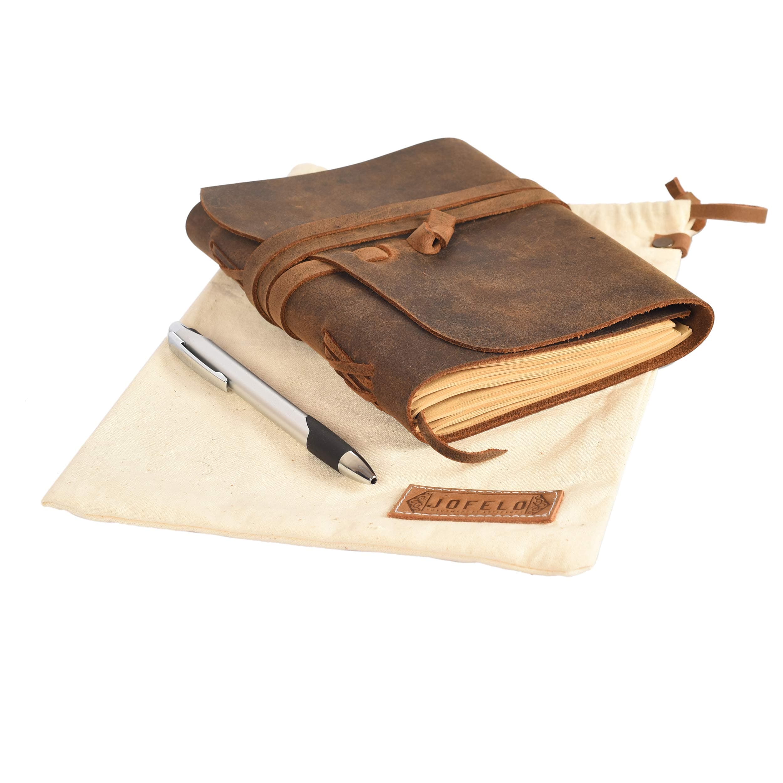 Leather Journal Lined Paper Gift Set - Refillable Journals for Men, Leather Bound Journal for Women, 5 x 7 Handmade Vintage Writing Journal. Leather Notebook to Write in, Leather Travel Journal Diary