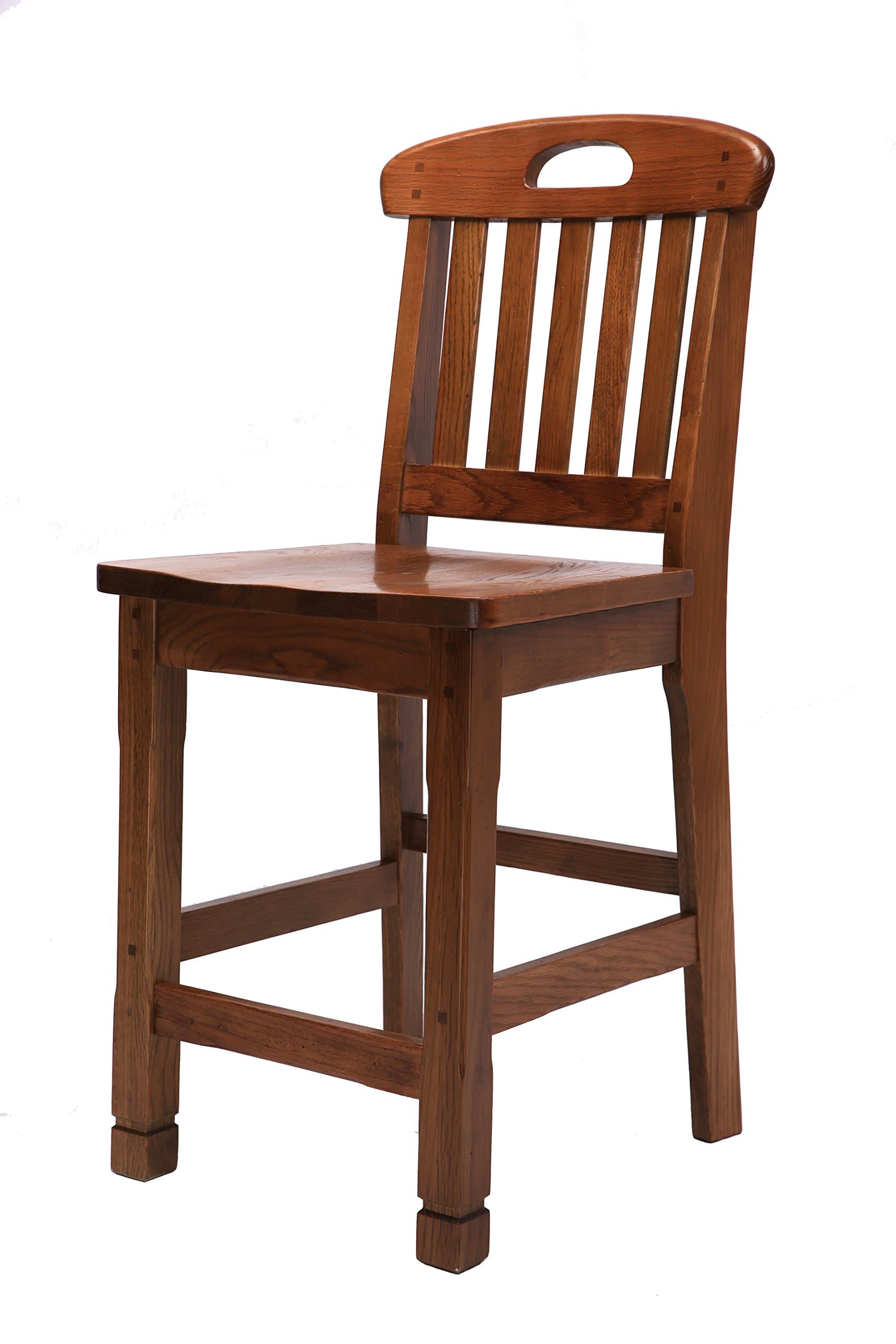 MYMQ Bar Stool,Solid Oak Wood with Old Effect,41''H