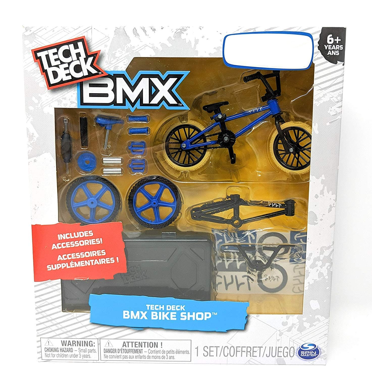 Tech Deck BMX Bike Shop with Accessories and Storage Container - Design Your Way Bike Toy - CULT Bikes Design - Blue and Black - For Ages 6 and Up