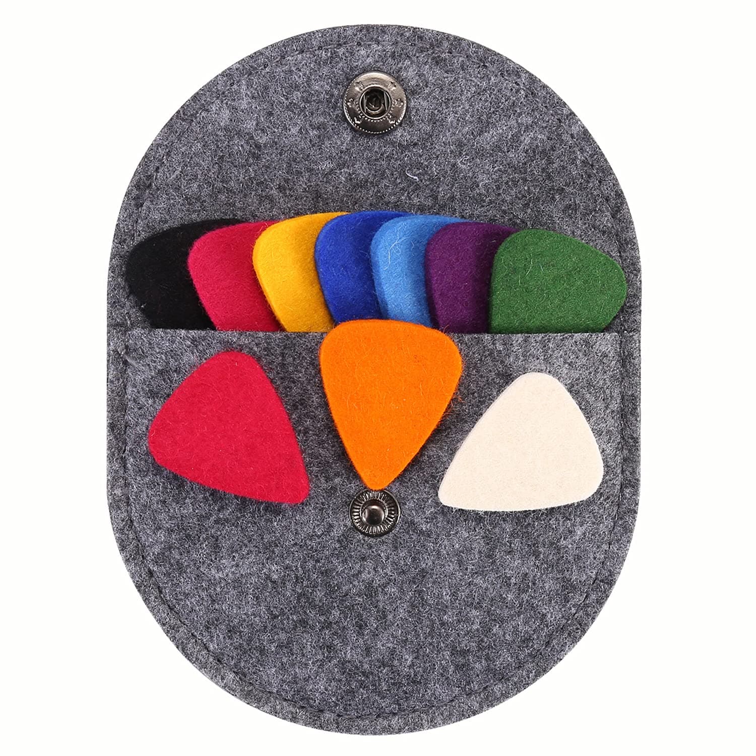 Donux Felt Ukulele Picks,10 Piece Felt Heart Shape Pick for Ukulele Guitar Bass with pick holder case (Multiple colors 10 PCS)