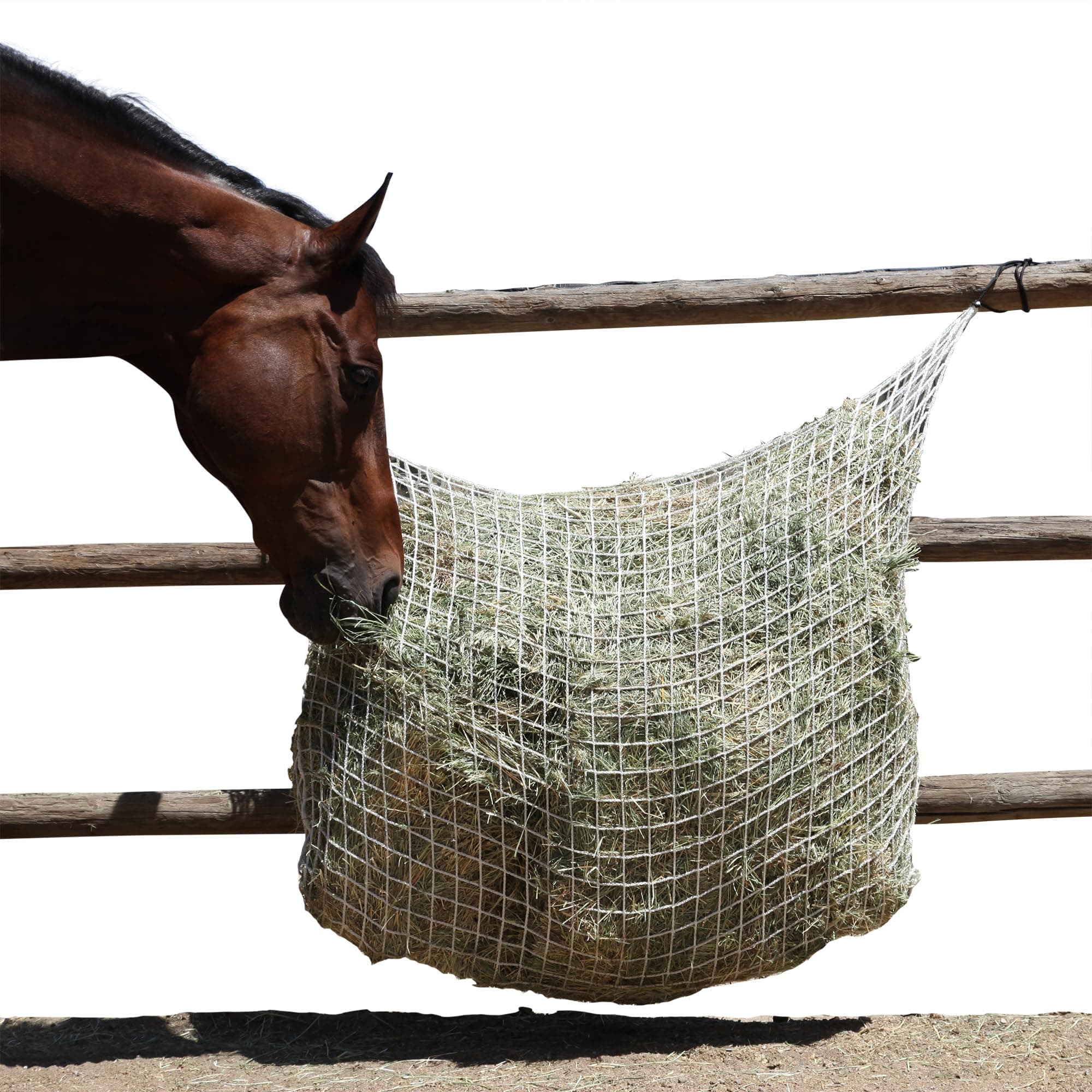 Freedom Feeder Mesh Net Two Day Slow Horse Feeder — Designed to Hold 50 lbs/6 Flakes/2 String Bale of Hay and Feed Horse for Two Days — Reduces Horse Feeding Anxiety and Behavioral Issues