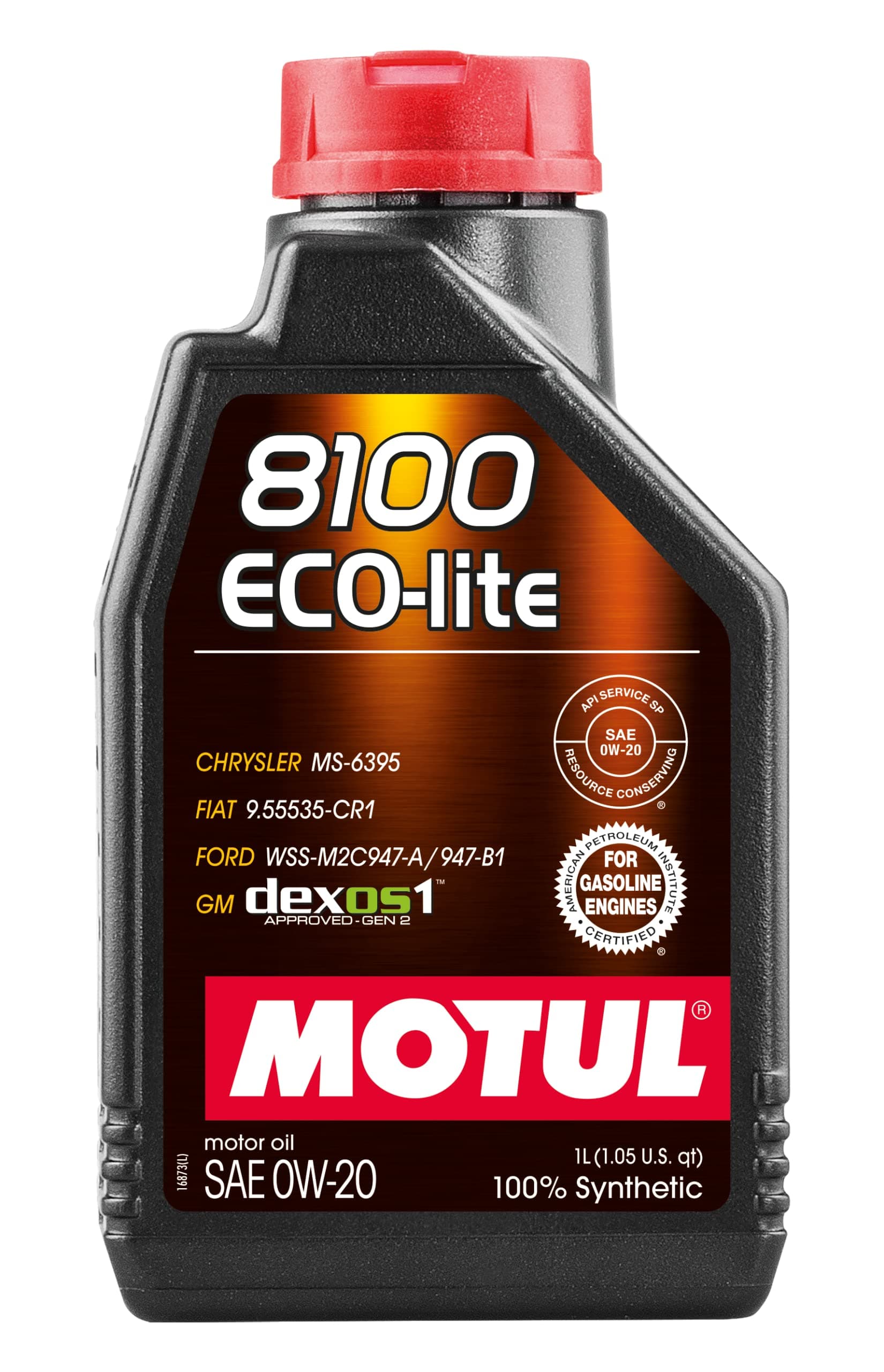 8100 ECO-lite 0W-20 Full Synthetic Motor Oil, API SP, dexos1 Gen 2 Approved, Low-Friction Technology for Modern Ford, GM, Chrysler & Fiat Vehicles – 1 Liter