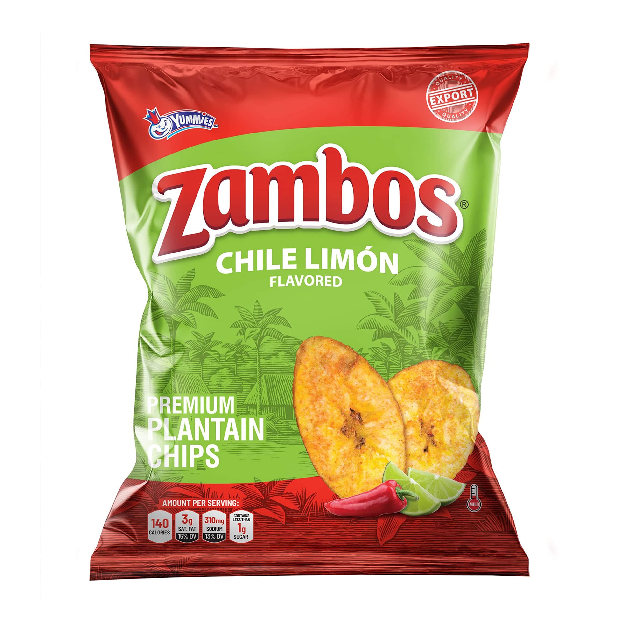Chile Limón Plantain Chips, 5.29 oz – Crunchy Snack, Gluten Free – Bold Chili Lime Flavor – 1 Bag