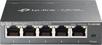 5-Port Gigabit Ethernet Easy Smart Switch| Plug and Play | Desktop | Sturdy Metal w/Shielded Ports | Limited Lifetime Replacement (TL-SG105E), Black…