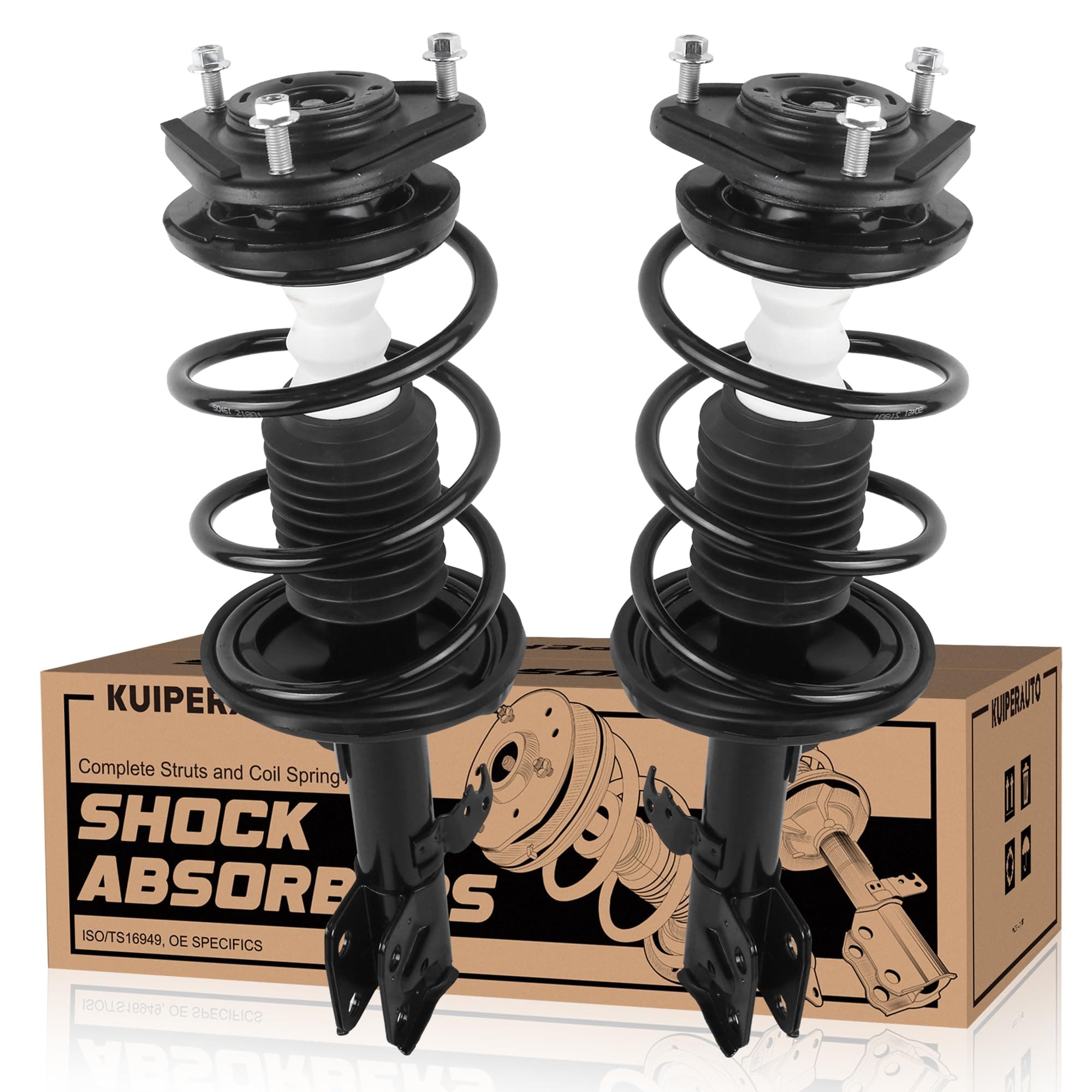 KUIPERAUTO Complete Front Struts Coil Spring Assembly Front Shock Absorbers Compatible for 2009-2013 Toyota Corolla, Compatible for 2011-2013 Toyota Matrix 472598 472597, Set of 2