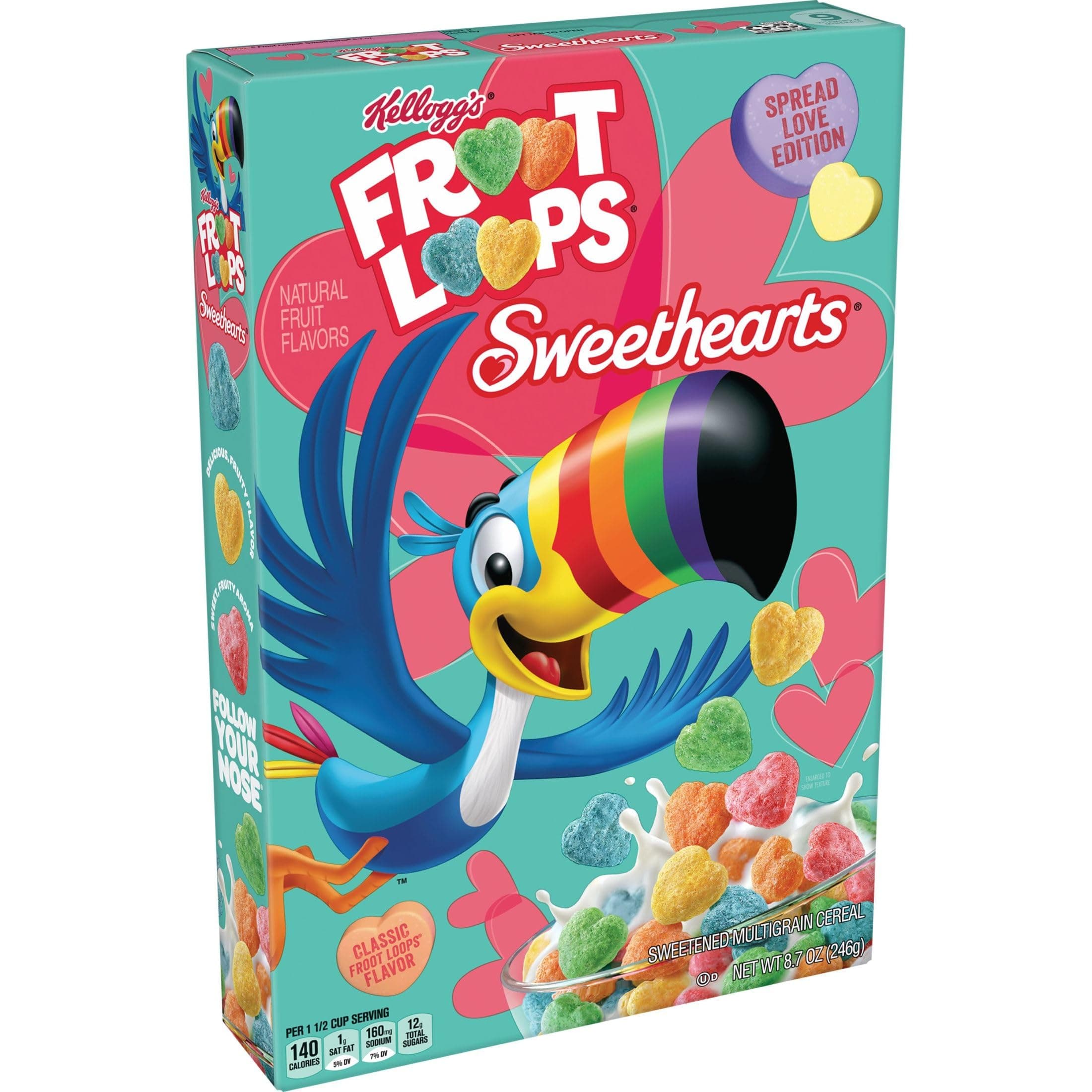 Froot LoopsSweethearts Breakfast Cereal, Fruit Flavored, Valentine's Day Snacks, Original, 8.7oz Box (1 Box)