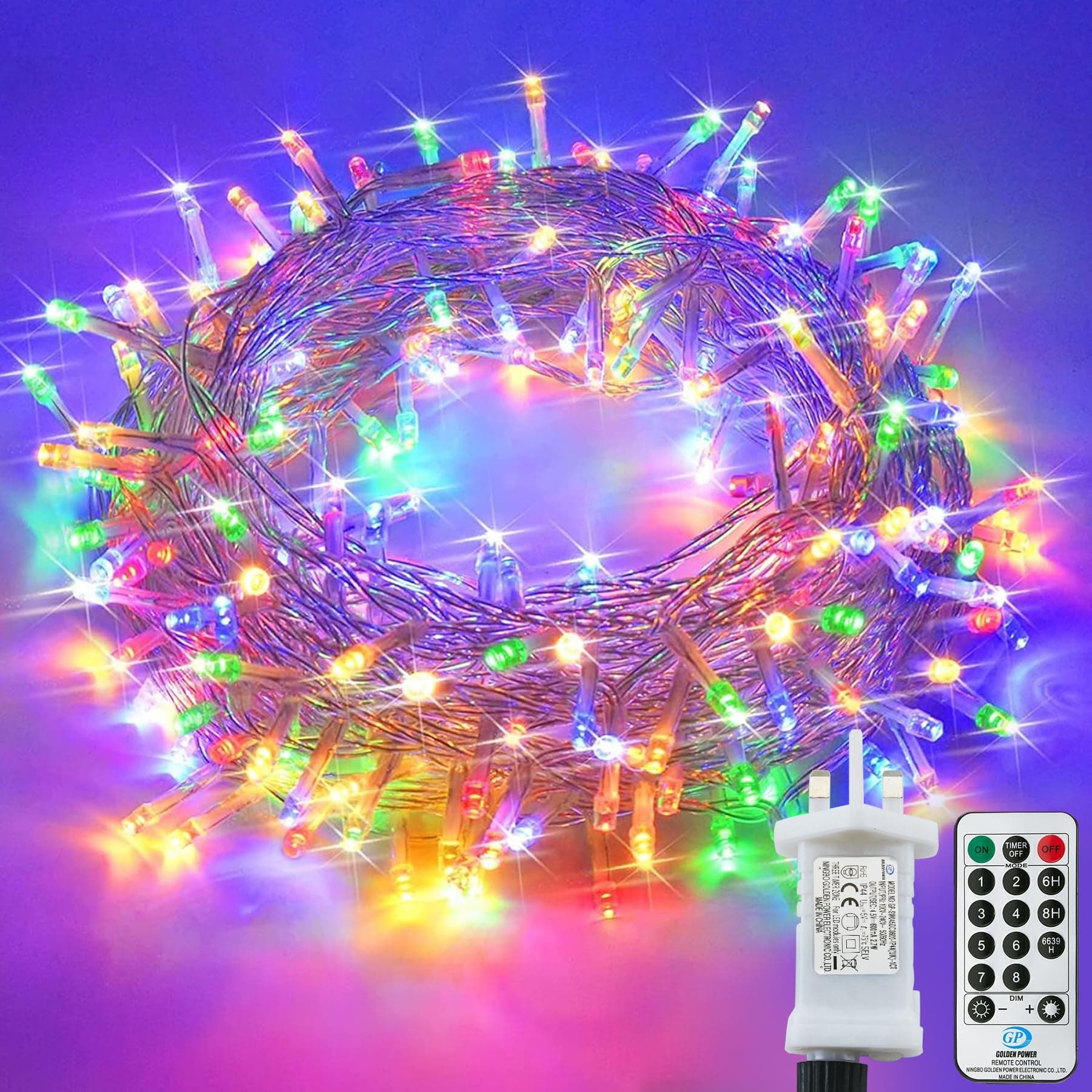 22M/72FT Christmas Tree Lights with 220LEDs, 8 Modes Fairy Lights Plug in Waterproof, Indoor/Outdoor String Lights Mains Powered for Bedroom Party Wedding Xmas Decorations(Multi-Coloured)
