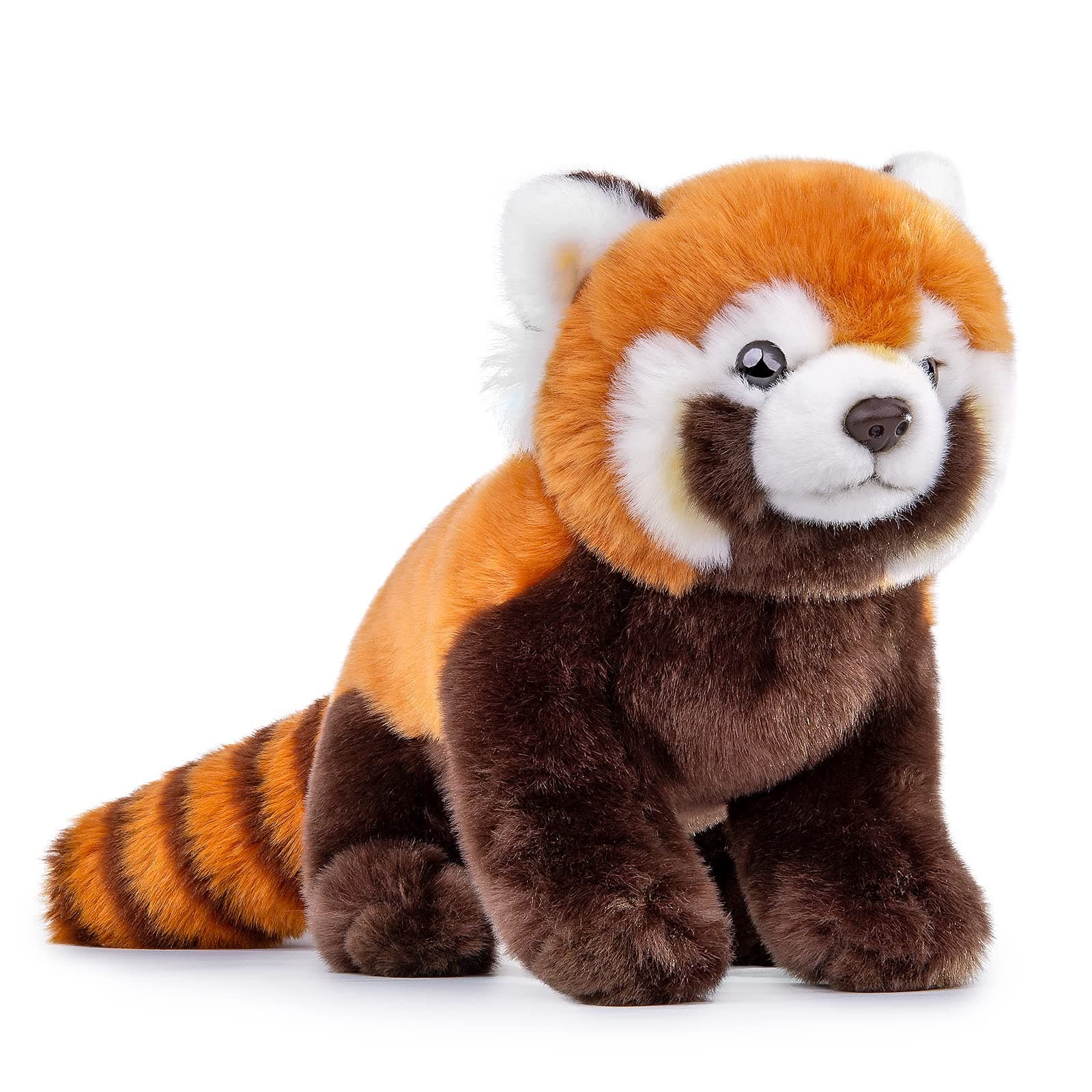 Tiny Heart Realistic Red Panda Plush Toy, 11 Inch Cute Soft Red Panda Stuffed Animal for Kids Birthday Gift Decoration Collection