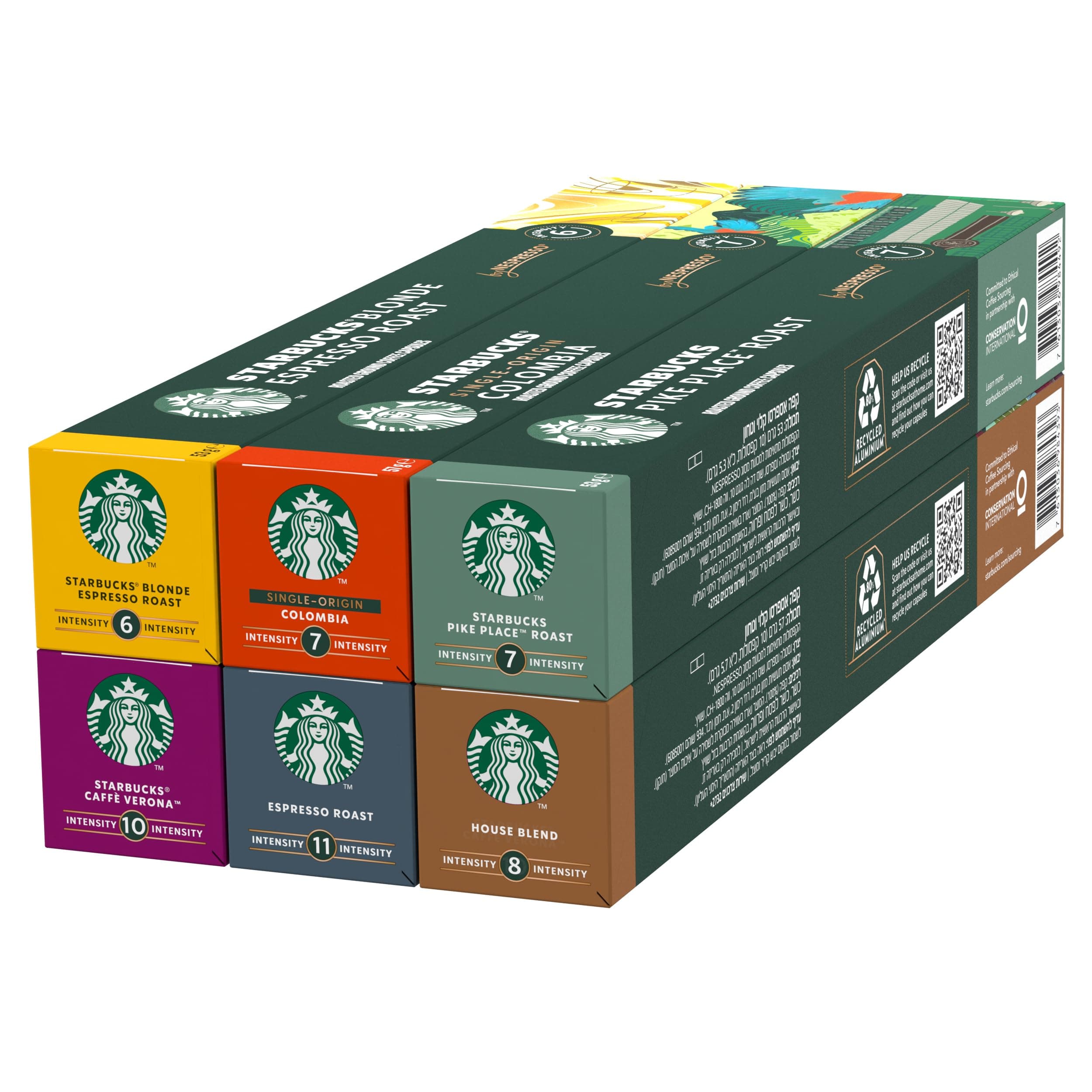 STARBUCKS Discovery Variety Pack by Nespresso, All Roast Types Coffee Capsules 6 x 10 (60 Capsules) - Amazon Exclusive
