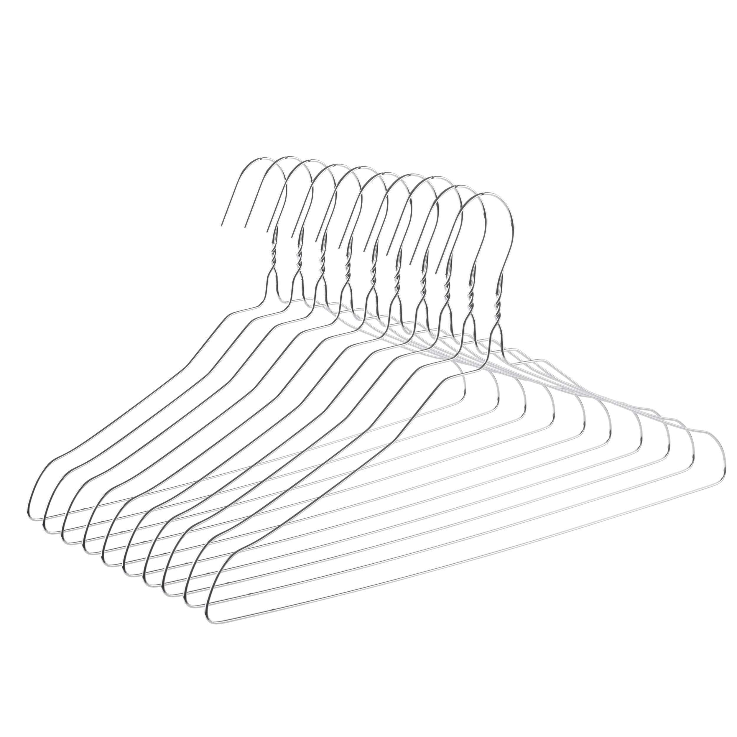 Mr. Pen 10 Pack Silver Slim Wire Hangers, Metal Clothes Hangers, Perfect for T-Shirts, Blouses, Lightweight Garments, Powder Coated Finish
