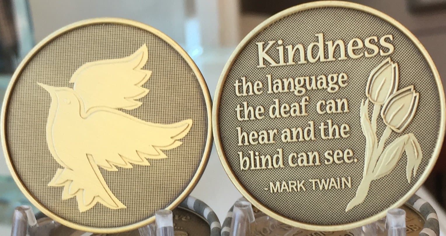 Kindness Bronze Medallion Mark Twain Language Deaf Can Hear Blind Can See