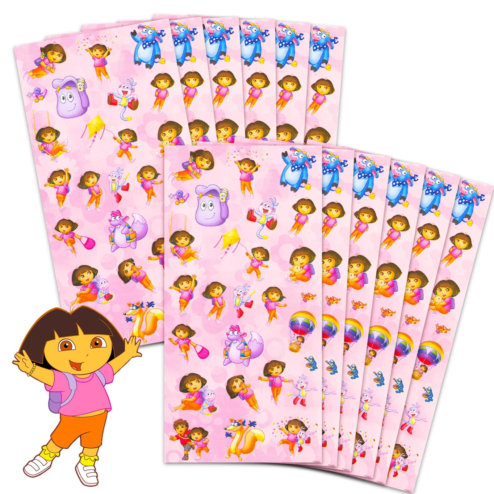Trends International Dora The Explorer Stickers 4 Pack ~ 100 Dora Stickers for Dora Party Supplies Party Favors Decorations Birthdays and More (Dora Stickers for Kids)