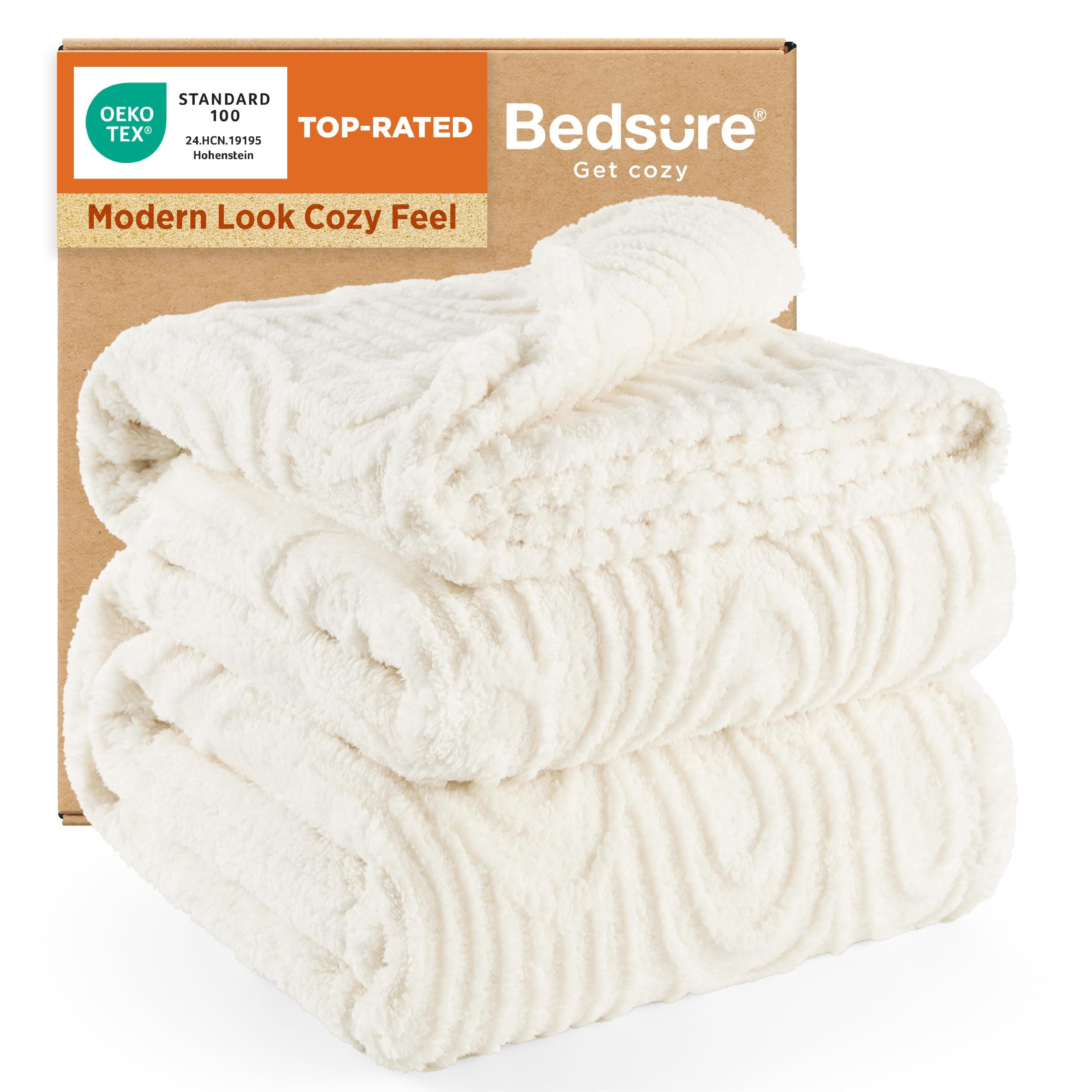 GentleSoft Fleece King Size Blanket for Bed - Super Soft & Cozy, Fluffy Blankets for Women & Girls, Ideal for Sofa & Couch, White, 108x90 Inches