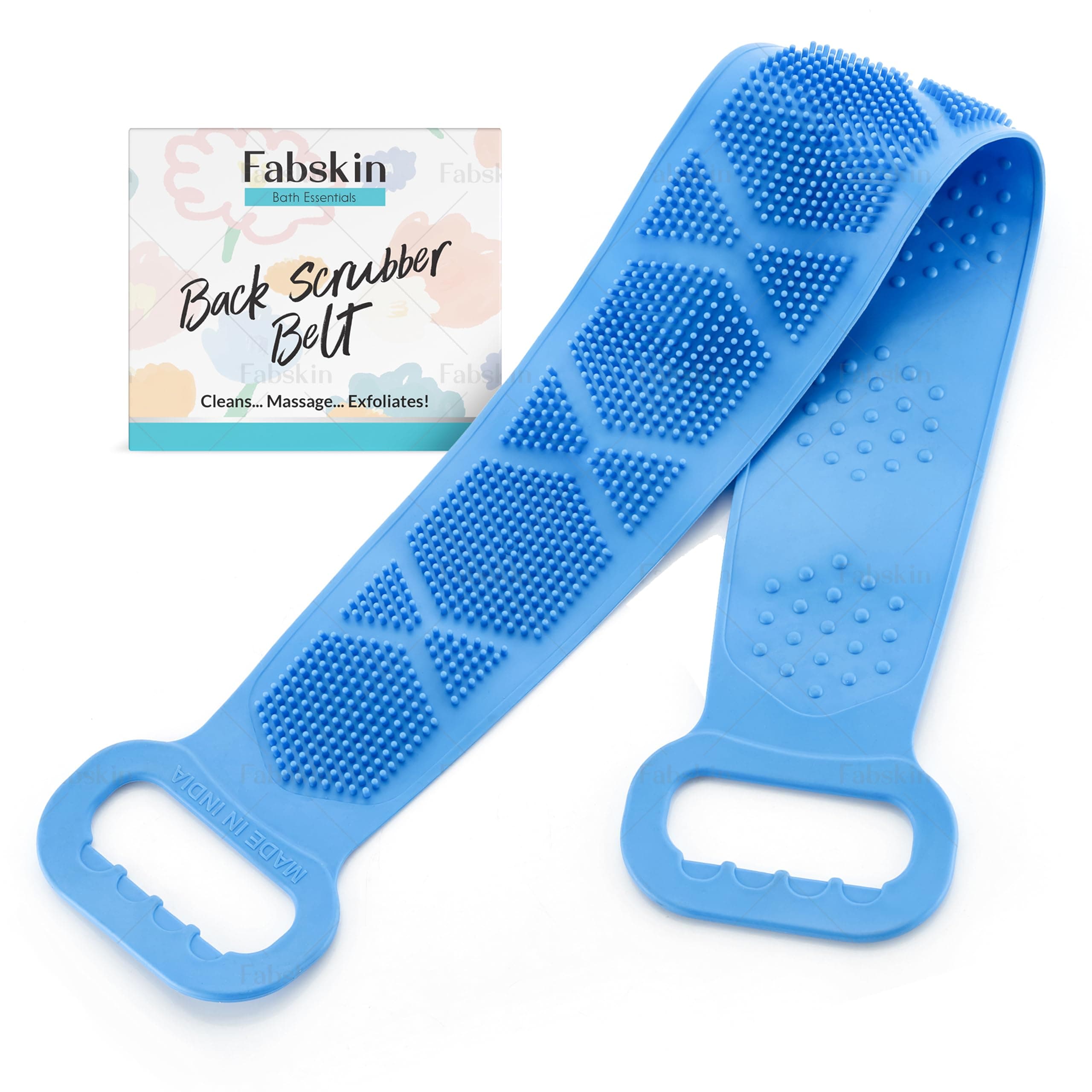 Fabskin Silicone Body Back Scrubber For Bathing | Bath Scrubber For Bathing for Men & Women | Double Side Body Scrub Brush, Bathing Brush for Skin Deep Cleaning Massage