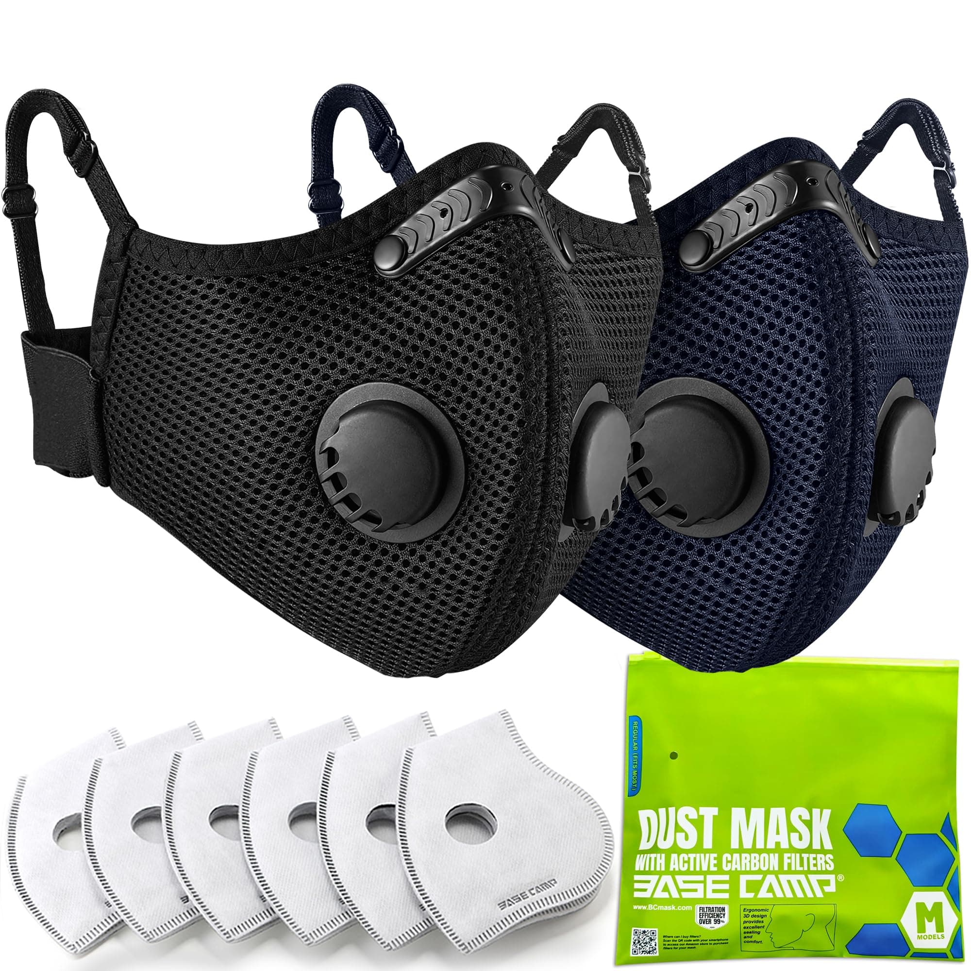 Upgrade M Plus Dust Mask, Reusable Respirator Mask for Woodworking, Face Protection with 99.9% Effective Carbon Filters for Construction, Landscaping, Sanding, Painting, Pollution