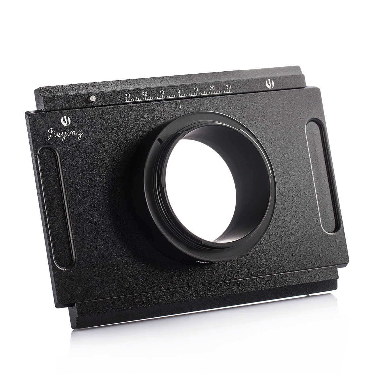 Jieying Professional Camera Large Format Back Adapter Plate for Fuji GFX to 4x5 Large Format Camera with Graflok Back 360°Unlimited Rotate Sliding Adapter Compatible with Cambo Linhof Calumet Horseman Omega Toyo Kodak