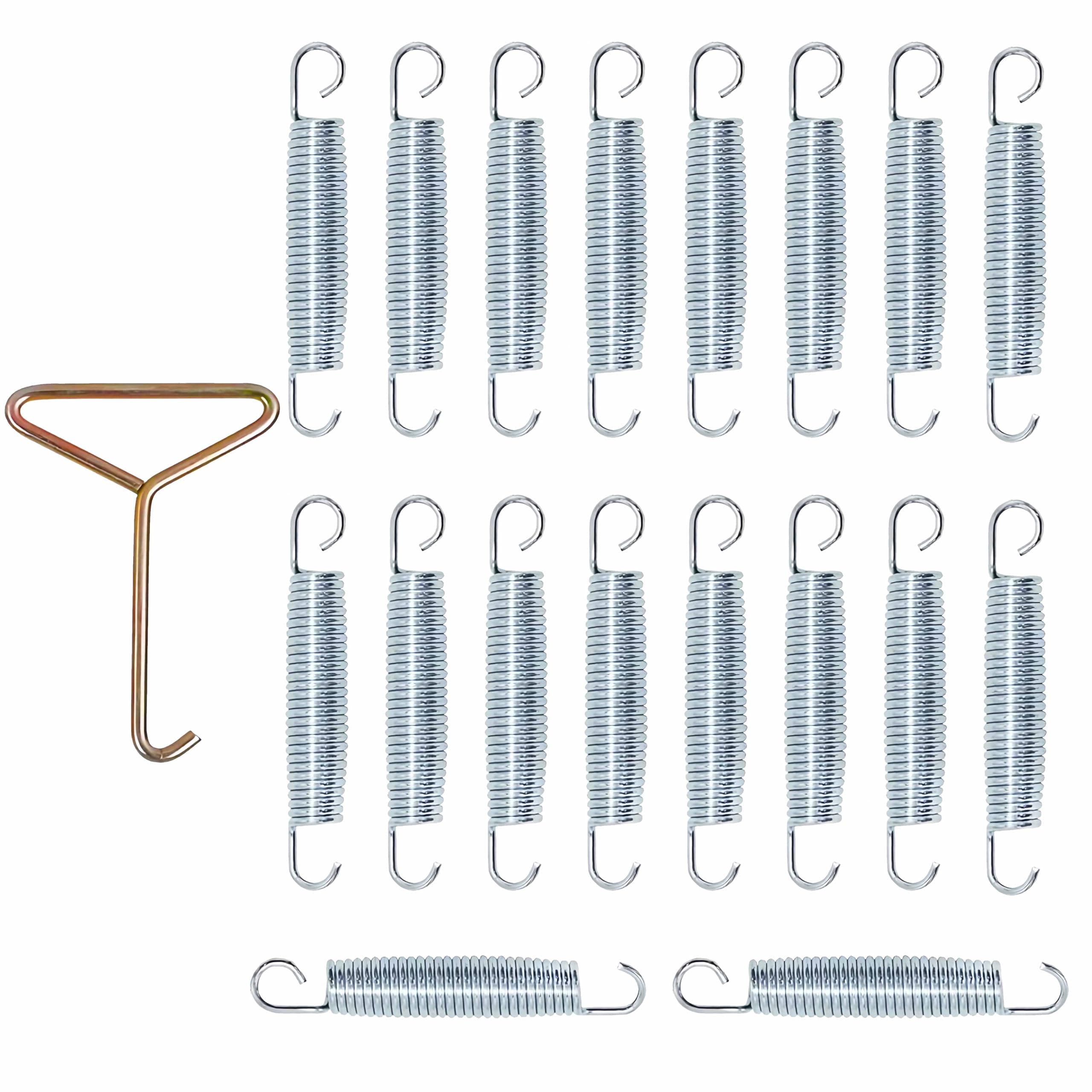 Universal Replacement, | Set of 20 |, 5.5" and 7" Trampoline Springs with Spring Tool | Heavy-Duty Galvanized Steel|for JUMPZYLLA, Skywalker, JumpKing, UpperBounce, SportsPower, BCAN