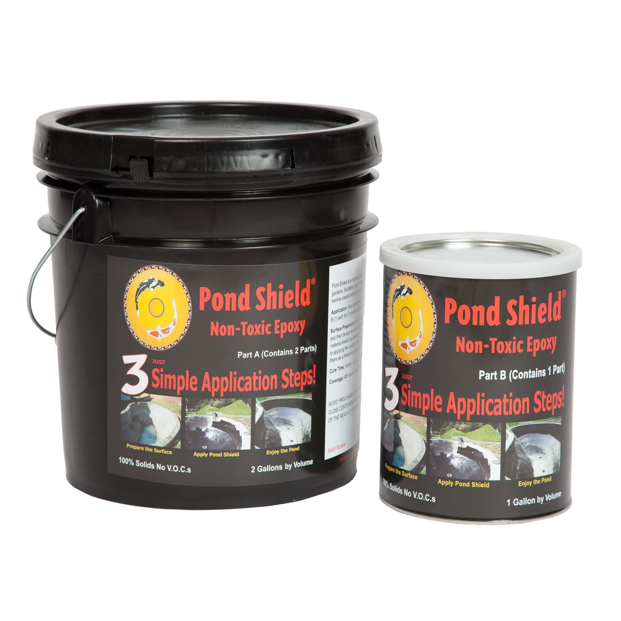 SKU-CLEAR-3GA Non-Toxic Pond Shield Epoxy Paint, 3-Gallon, Clear