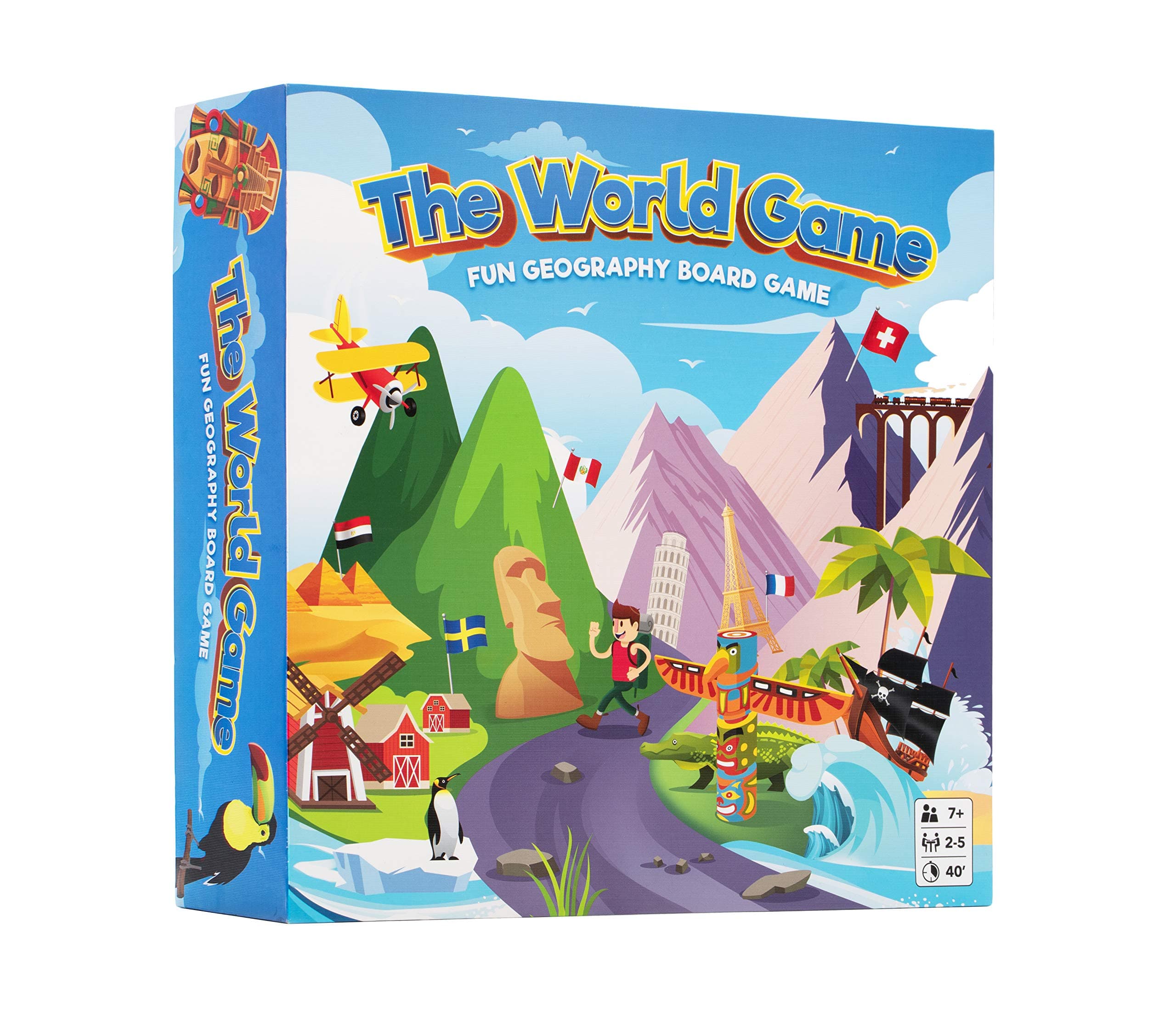 The World Game - Fun Geography Board Game - Educational Game for Kids and Adults - Cool Learning Gift Idea for Teenage Boys and Girls for 2-5 Players