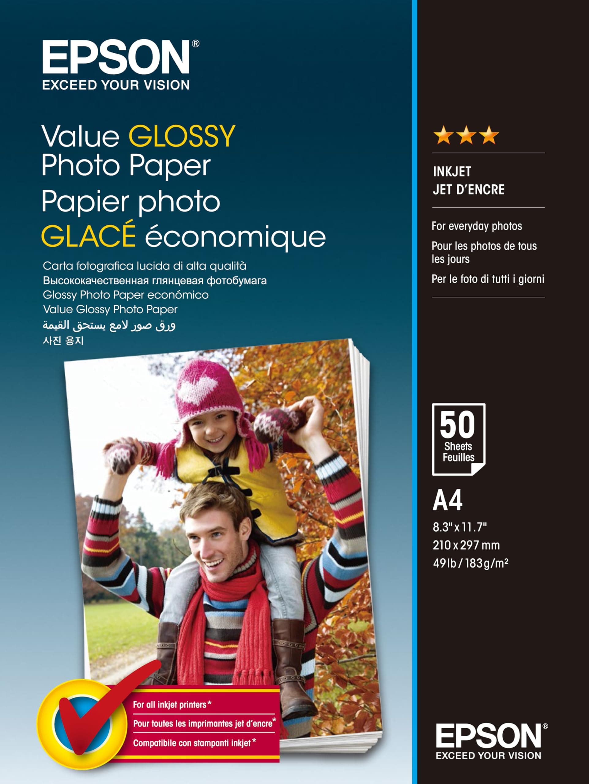 EPSON Value Glossy Photo Paper - A4-50 sheets