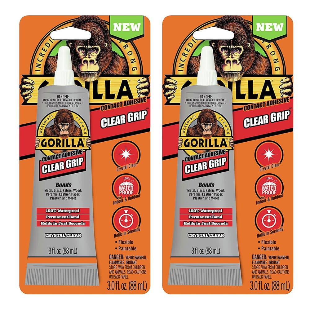 Gorilla8040001 Clear Grip Contact Adhesive, 3 Oz., Clear (2 Pack)