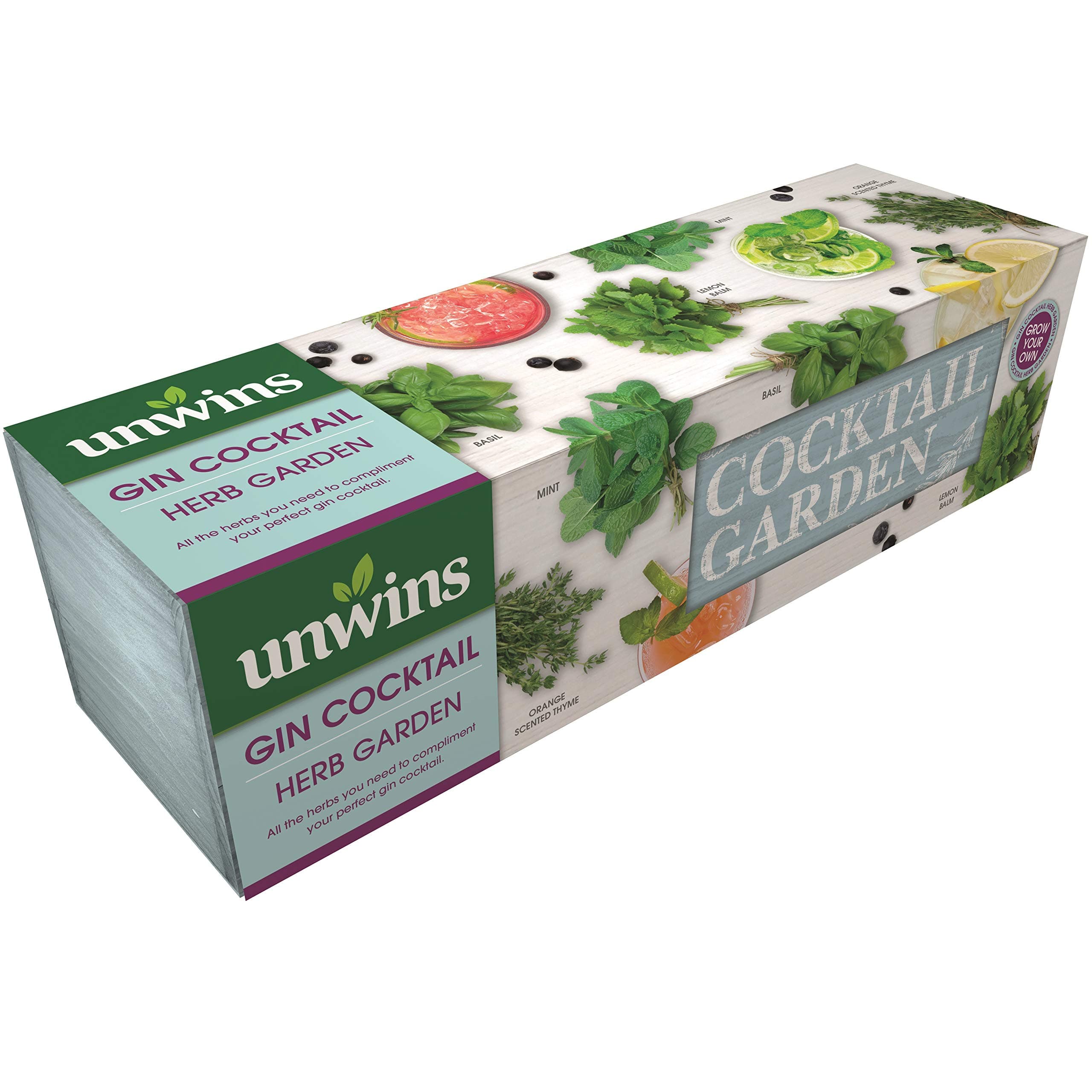 Unwins Gin Cocktail Herb Garden Seed Kit, Duck Egg Blue
