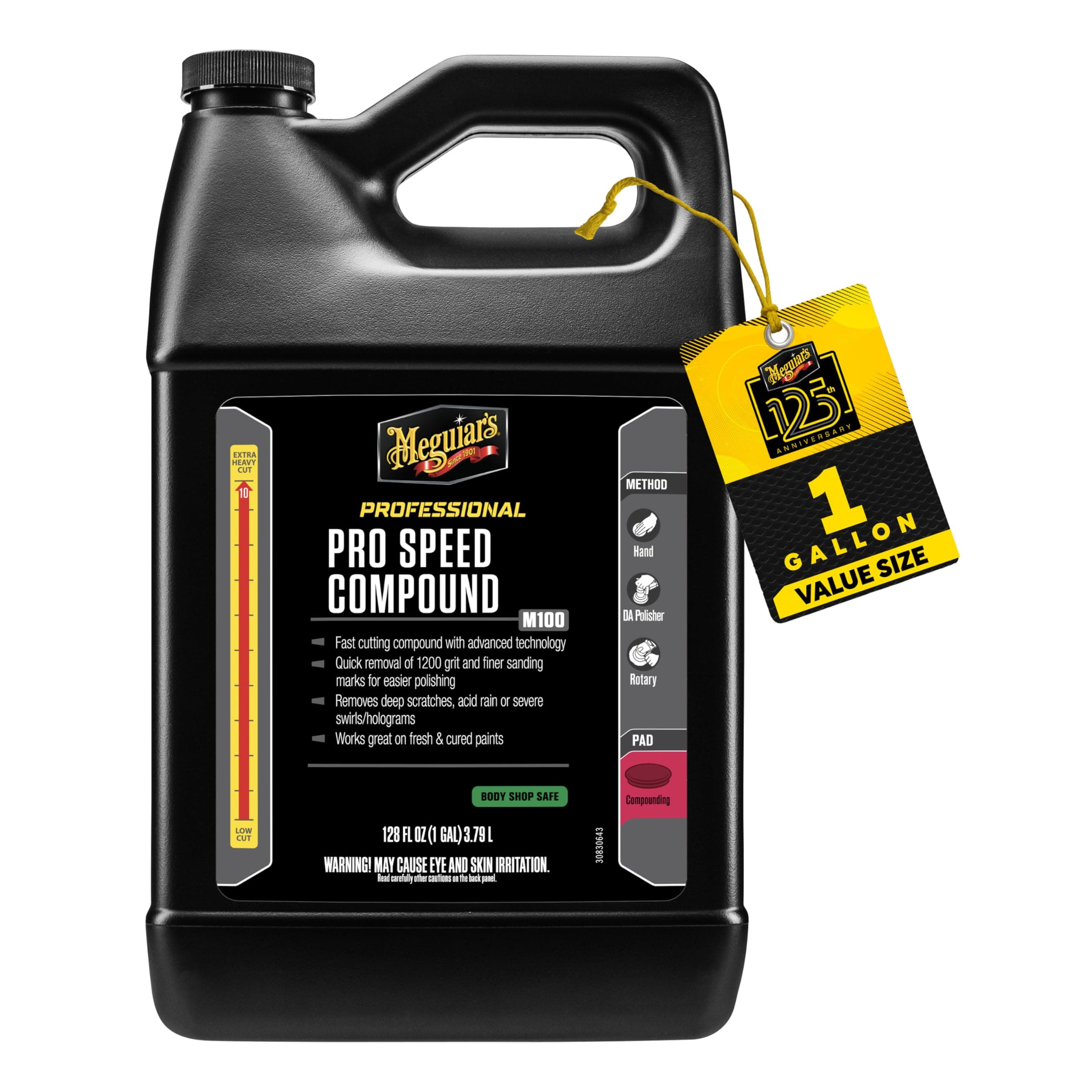 M10001 Mirror Glaze Pro Speed Compound - Removes Deep Scratches & Severe Swirl - 1 Gallon Container (Packaging May Vary)