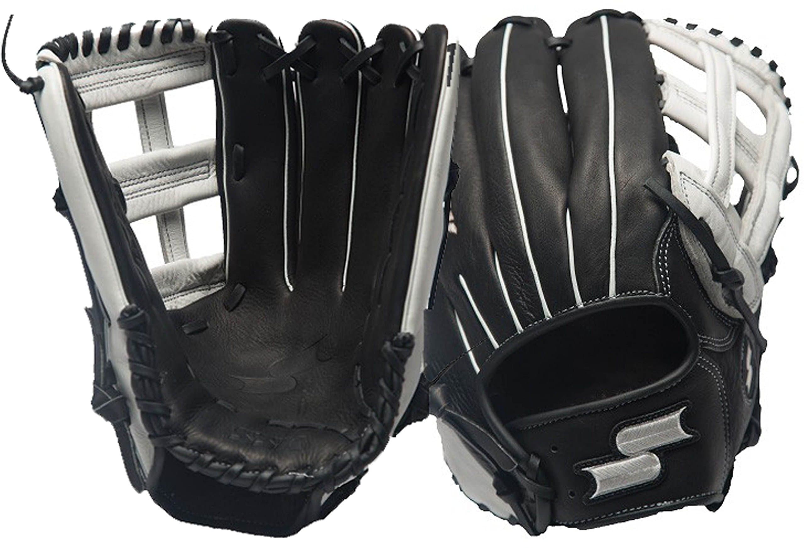 SSK Baseball Edge Pro H Web Gloves, Black/White, 12.75"