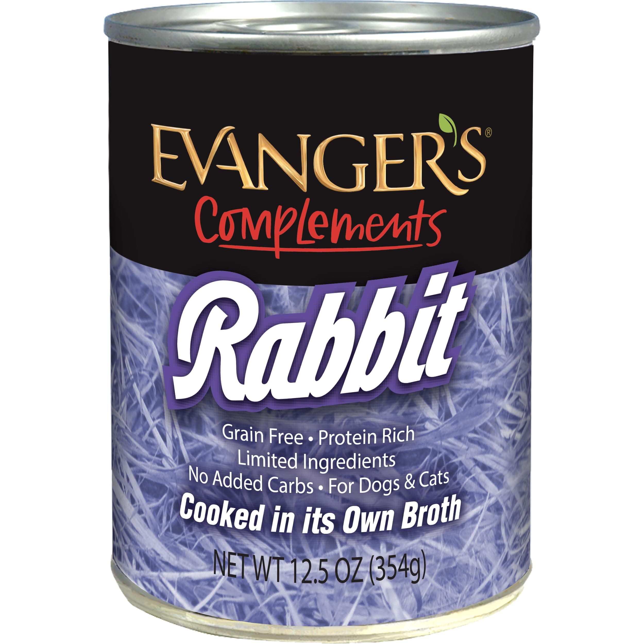 Complements Rabbit for Dogs & Cats – 12 Count, 12.5 oz Each – Single-Protein Formula Cooked in Broth – Grain & Gluten Free – Wet Dog & Cat Food