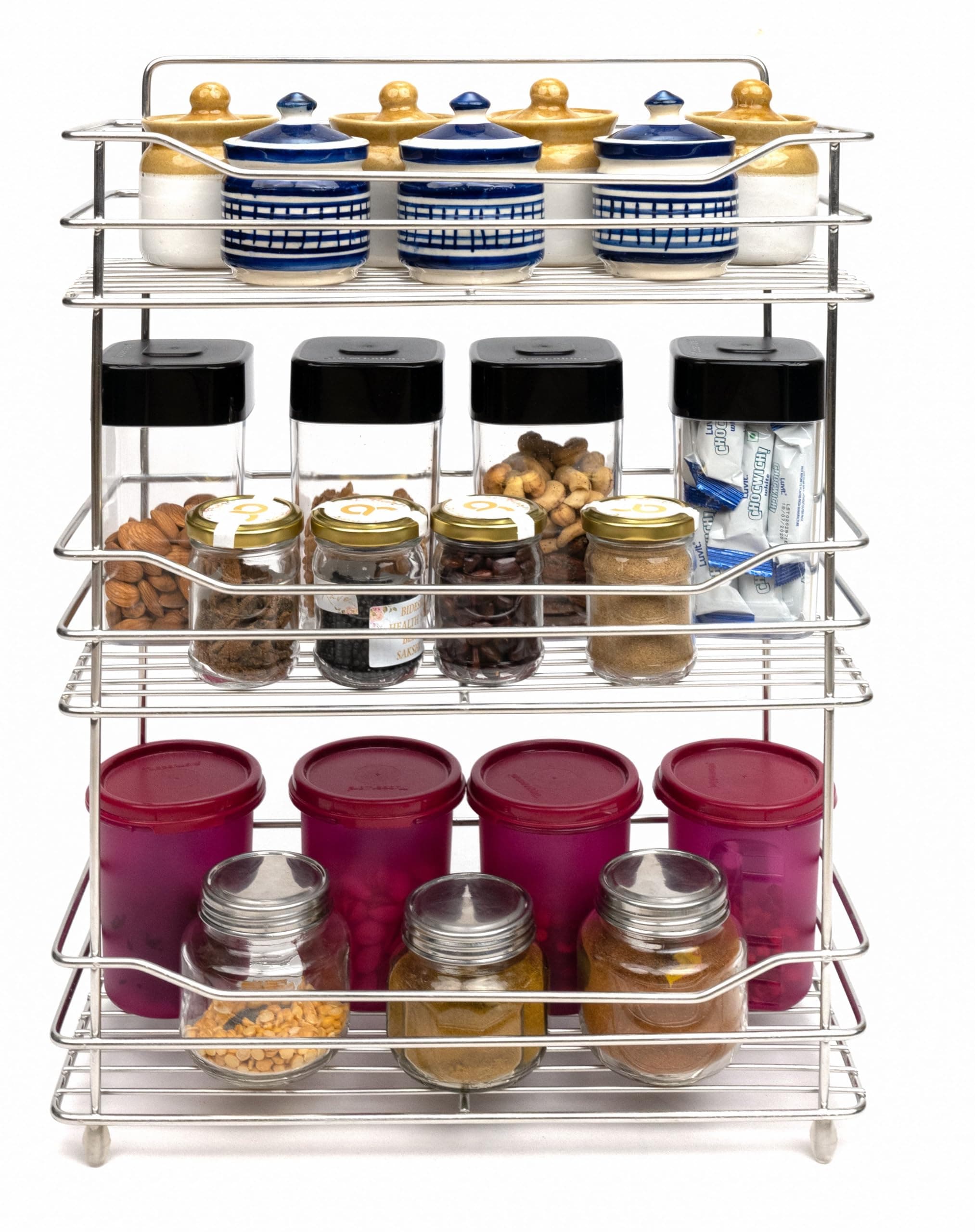 Fresh Bite Box 3-Tier Stainless Steel Wall Mount Kitchen Rack – Heavy-Duty, Rustproof, Multipurpose Organizer Shelf for Pantry, Home, Bathroom, and Storage Use