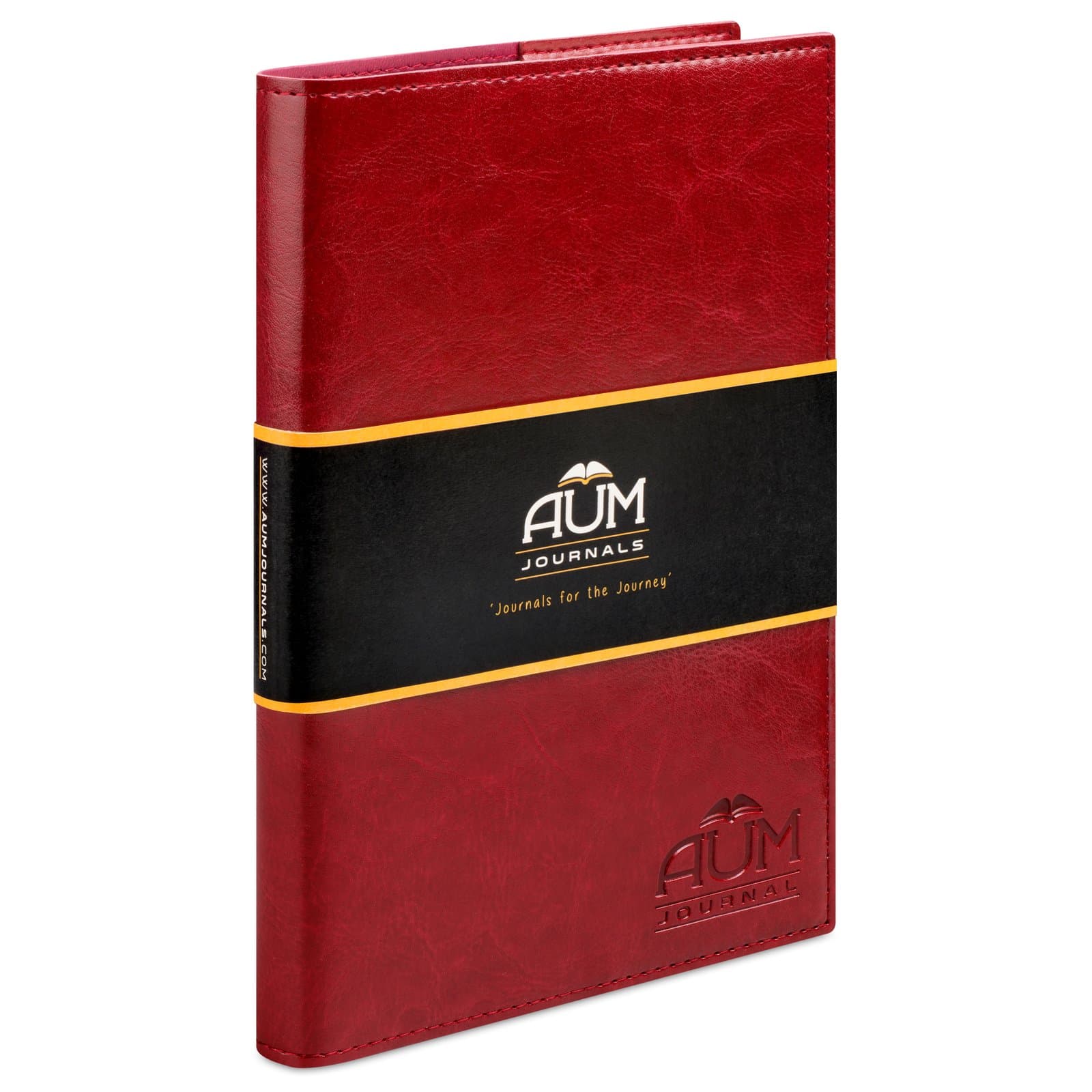 AUM Journal for Life - Refillable Leather Journal Notebook A5 Travel Journal Diary size (21x15cm) Aum Journals Lined Faux Leather Journal - A5 Originals Range - Rouge Journal