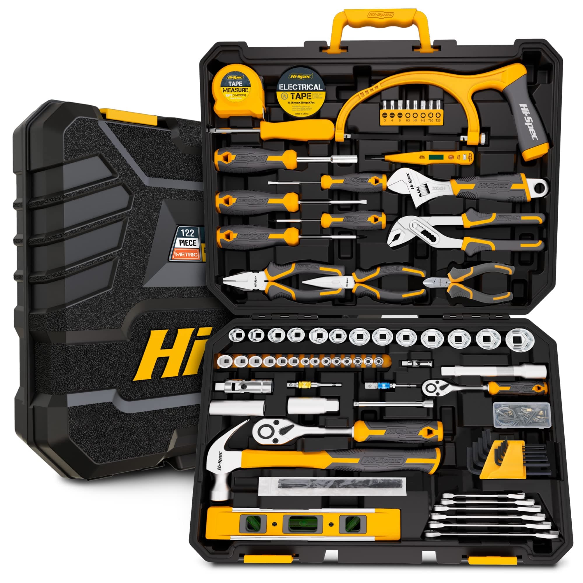 122-Piece Metric Mechanics Tool Kit – Complete Set for Car & Bike Repair, Maintenance