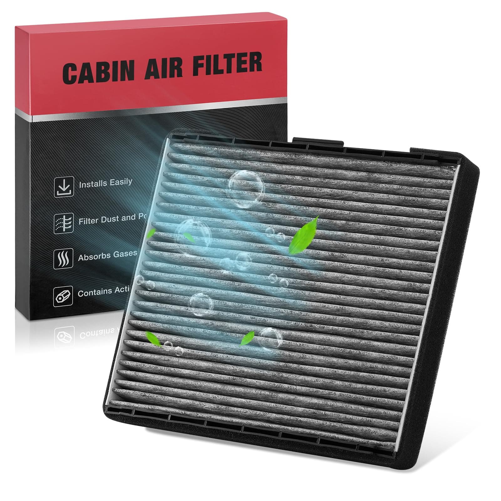 CF10329 Cabin Air Filter with Activated Carbon Compatible with Hyundai 2001-2006 Elantra, 2007-2010 Entourage, 2003-2008 Tiburon, Compatible with Kia 2006-2010 Sedona 3.8L V6