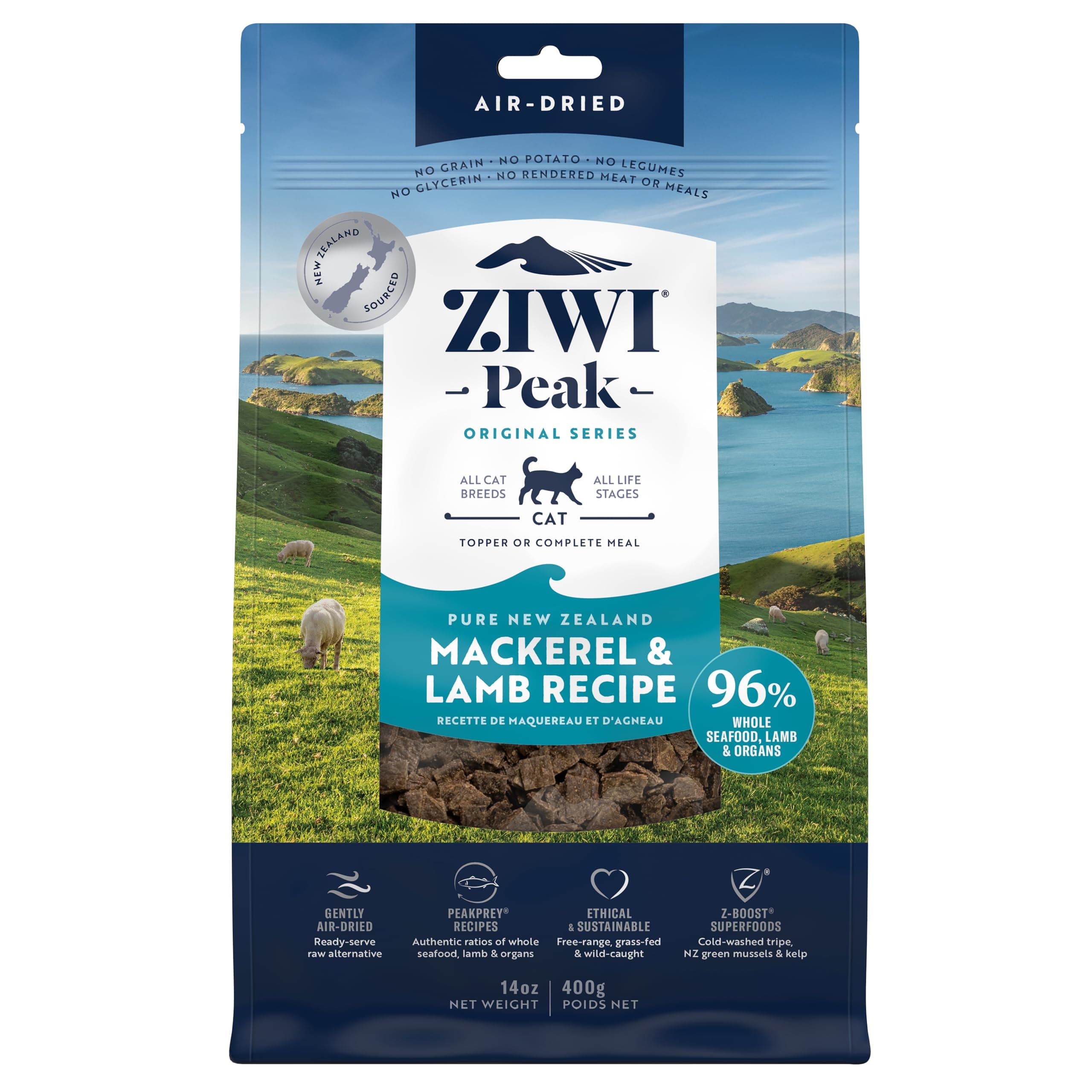 Ziwipeak Cat Dry Mackerel & Lamb 400G