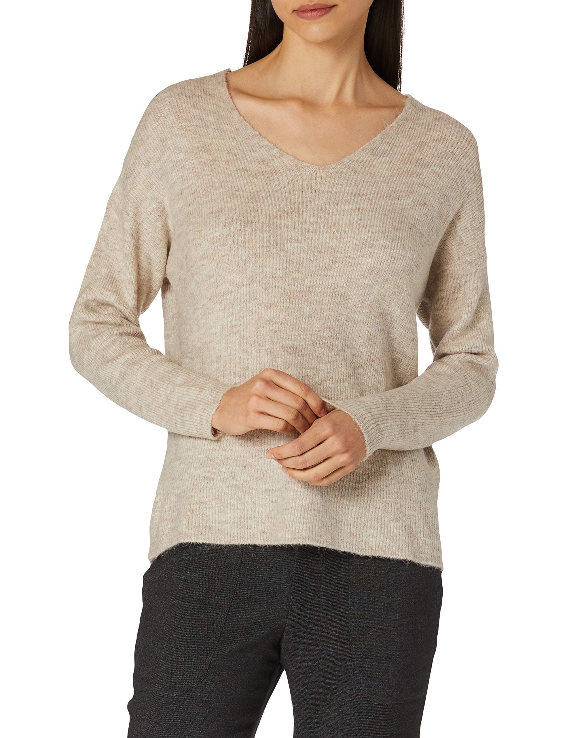 VERO MODAWomen's Crewlefile Long-Sleeve V-Neck Pullover