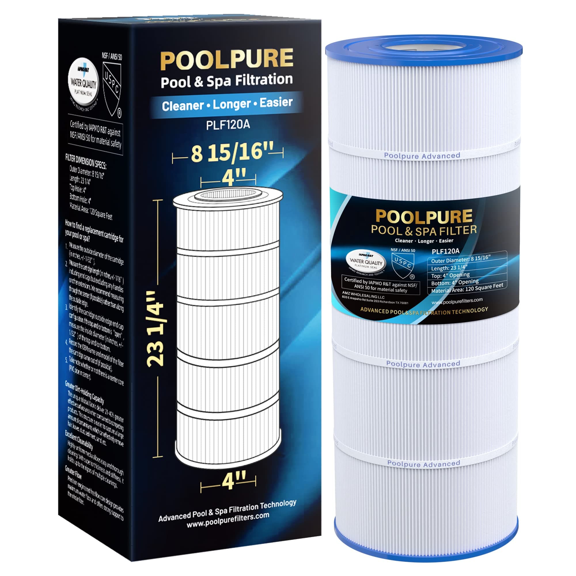POOLPURE Hayward Star-Clear Plus C1200 Replacet Pool Filter 1 Pack
