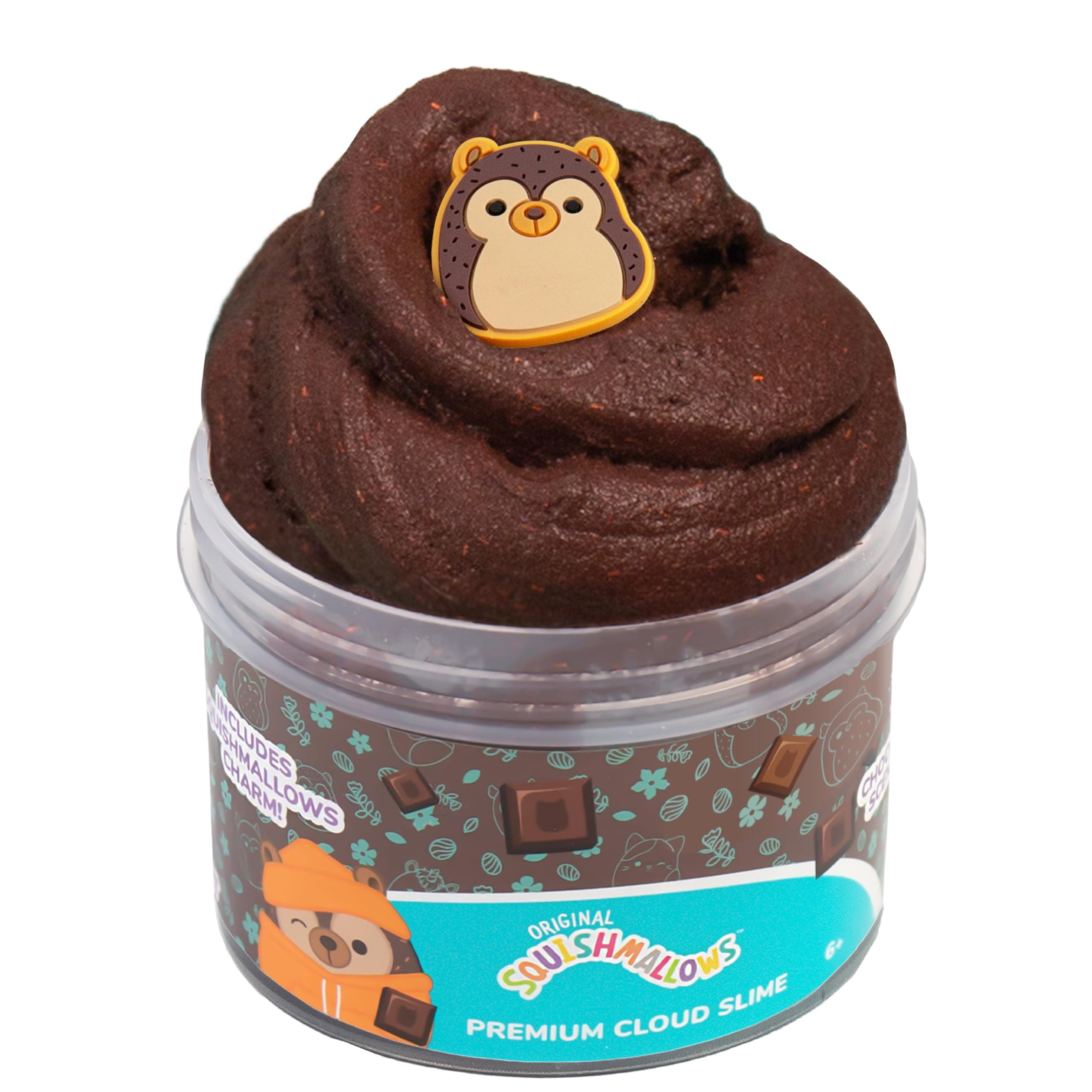 Original Squishmallows Hans Premium Cloud Slime - Limited Release, Chocolate Scent, 8 oz. Jar