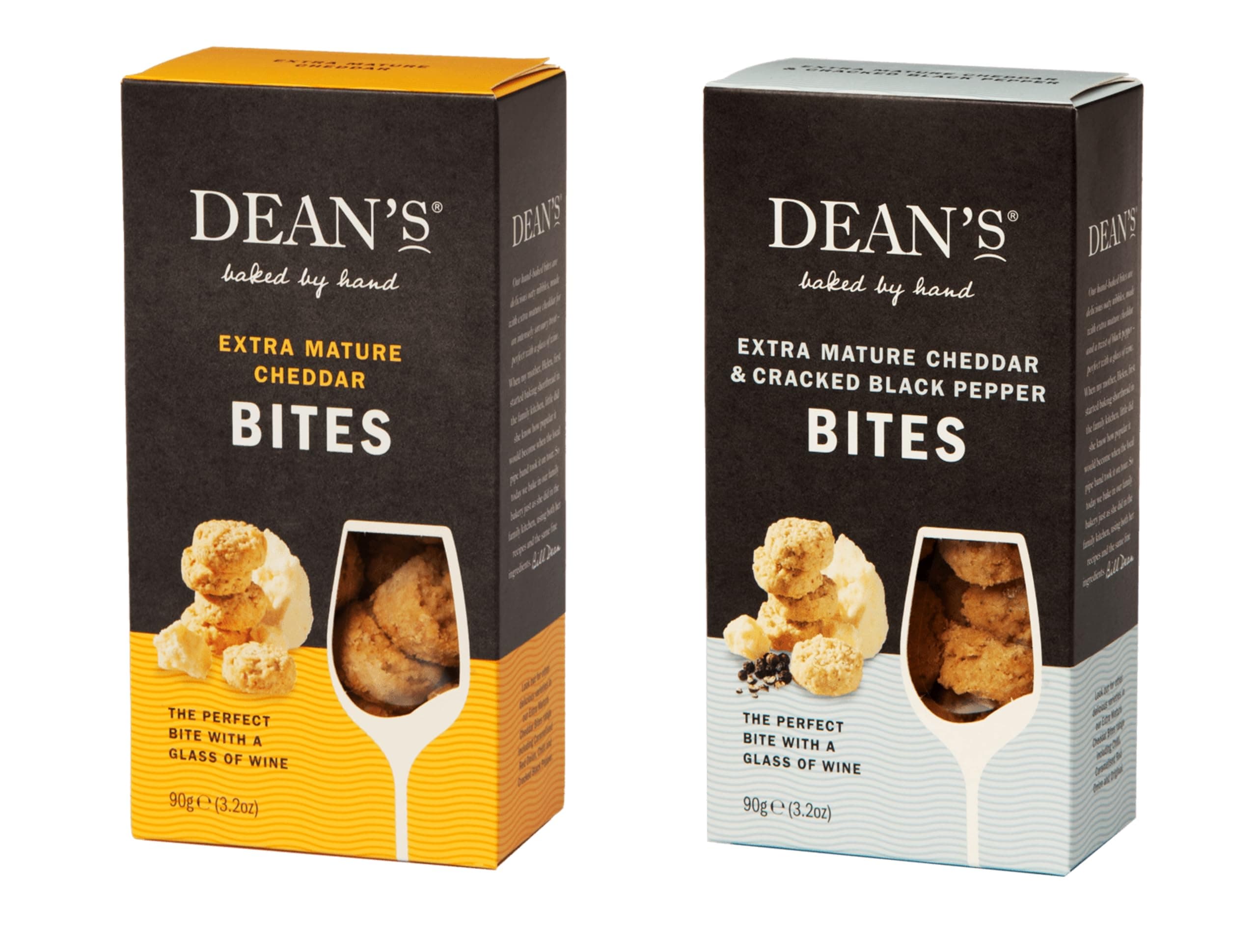 Dean's Cheese Bites Flavoured with Extra Mature Cheddar and Cracked Black Pepper - Cheese Biscuits - 2 x 90g