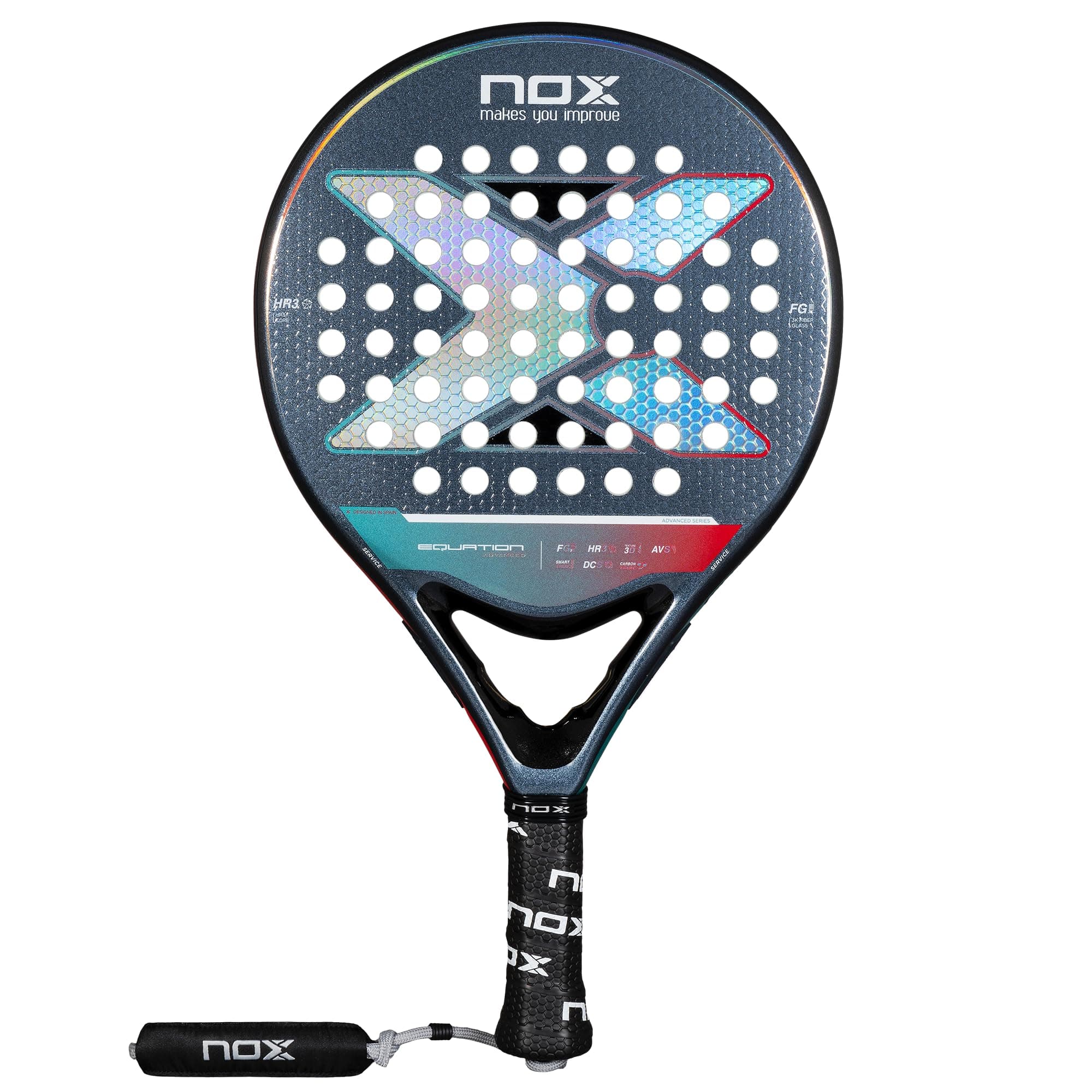 Padel Racket Equation Light W Advance Series 2025 | Round Shape Pala Padel Smartstrap & Anti-Vibration System | 3K Carbon Frame & HR3 Core for Enhanced Control | Certified Raqueta