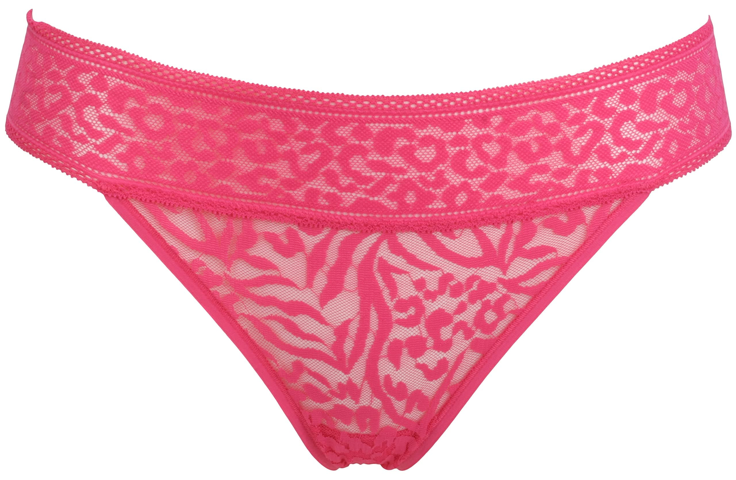 Ex-StoreAnimal Print Sheer Lace Thong