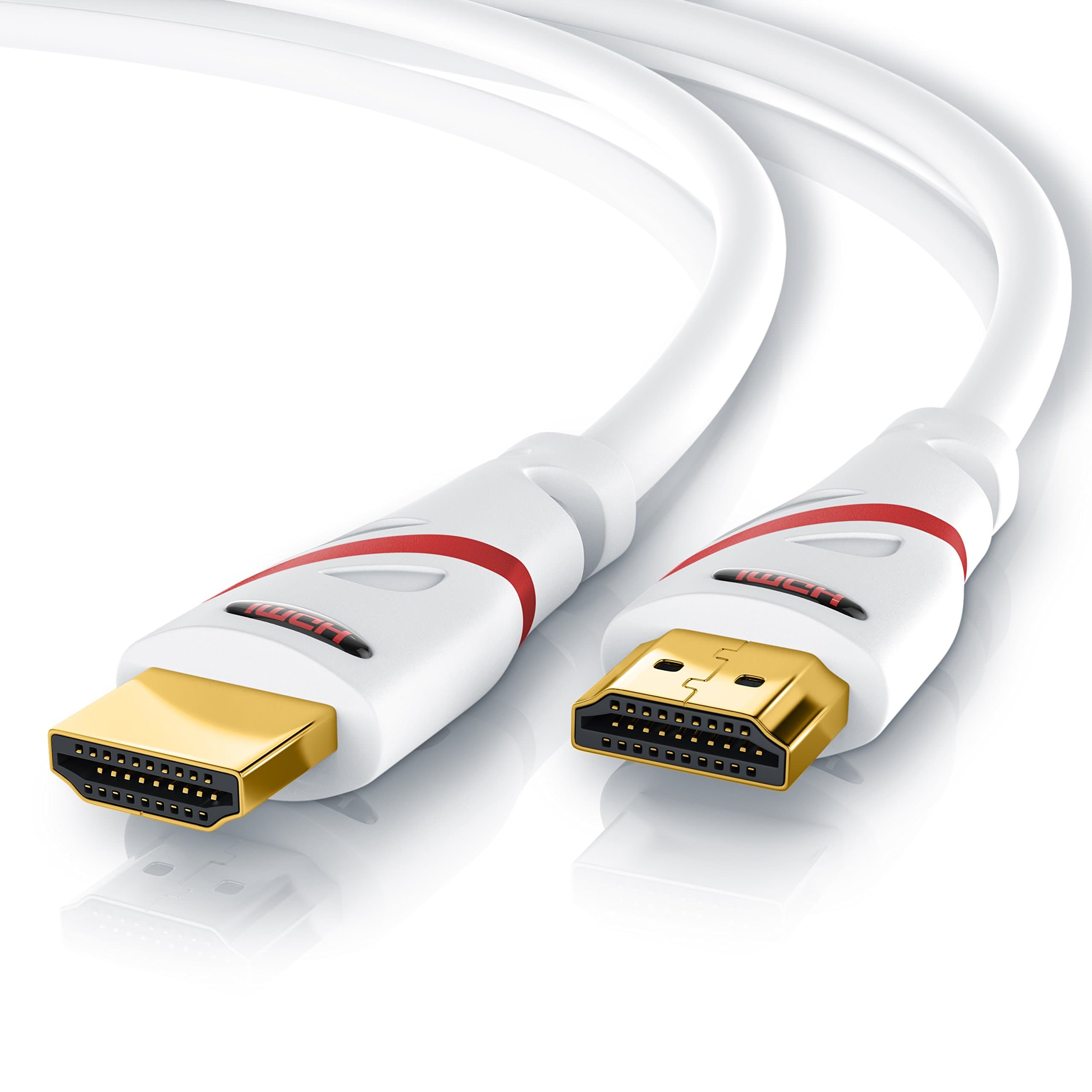 CSL - 8k / 4k HDMI Cable 2.1/2.0 15m - 8K @ 60Hz - 4K @ 120Hz - 48 Gbit/s - 3D - Ultra High Speed with Ethernet - TV Blu-ray PS5 Xbox Series X Switch - white - 15 metres