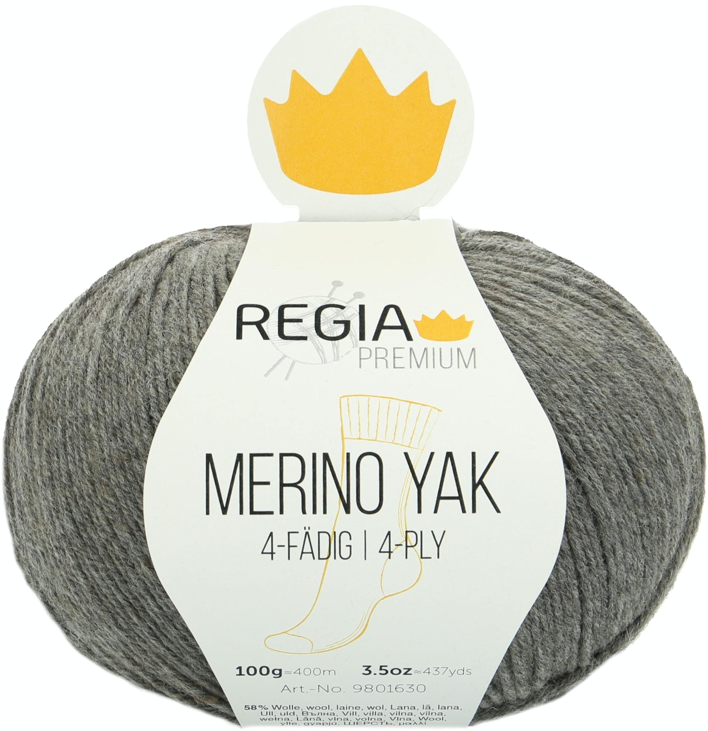Premium Merino Yak 7511 Kiesel Meliert